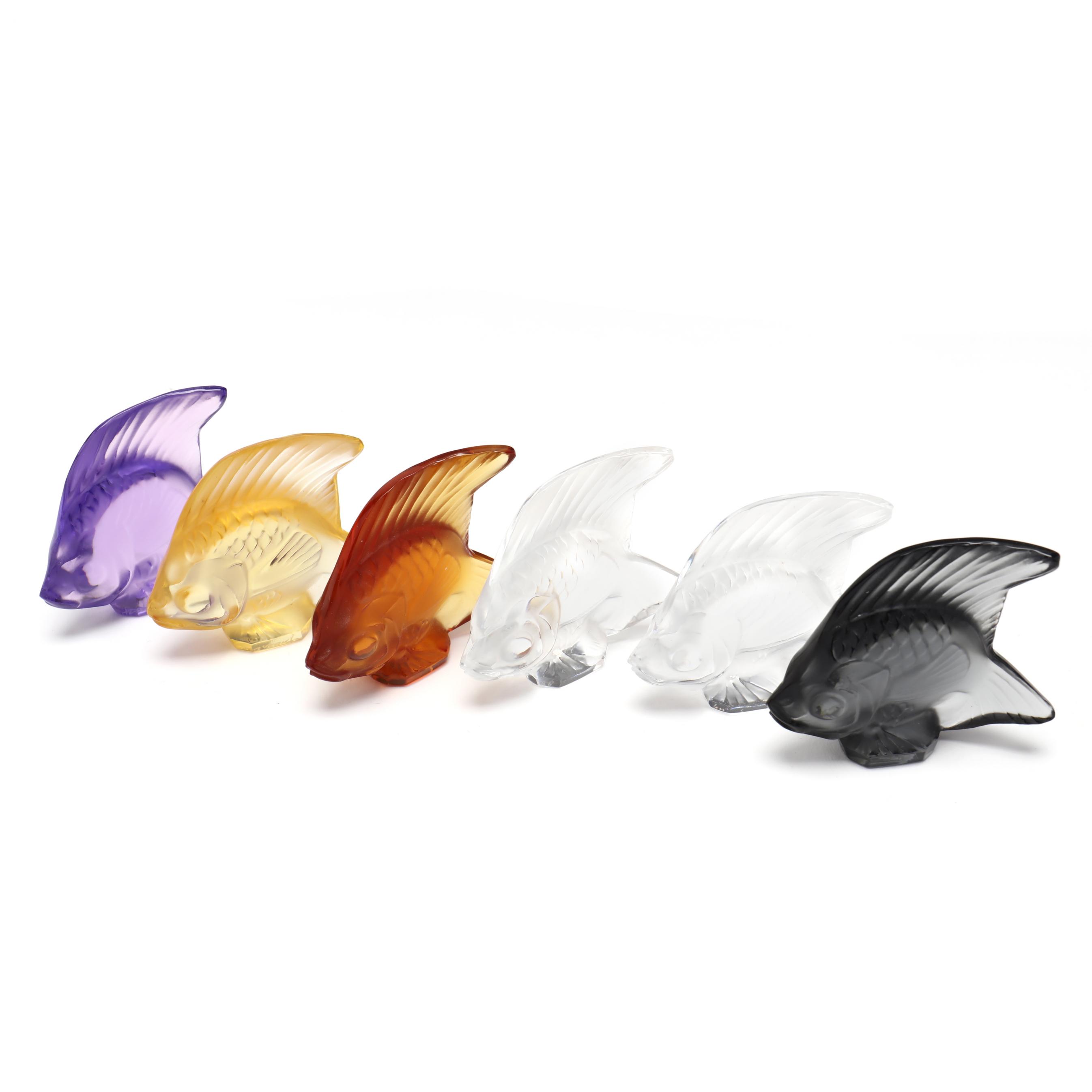 Lalique, School of (14) Multi-Color Crystal Fish (Lot 2016 - )