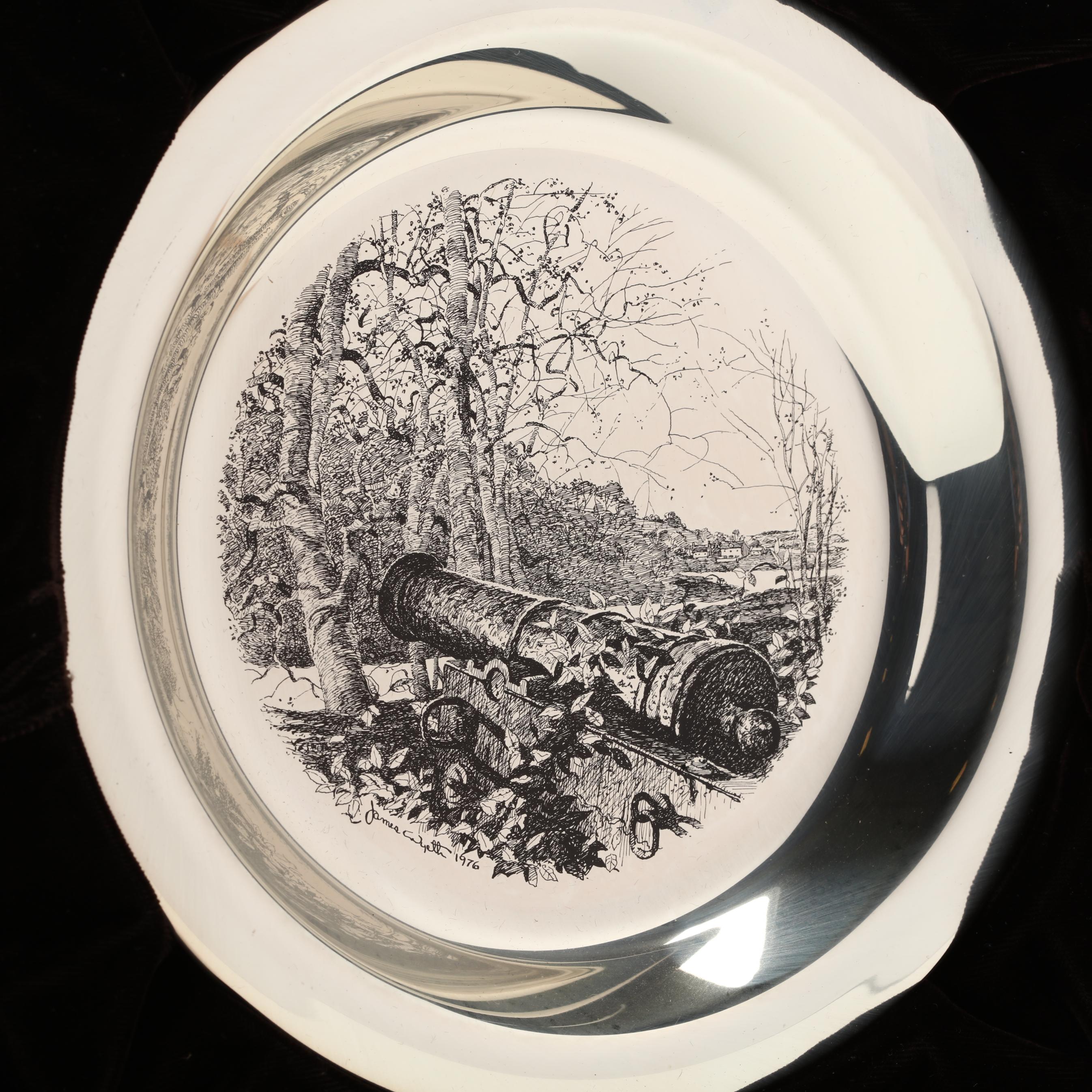 フランクリンミント 純銀製 ジェームズ・ワイエス 飾り皿　1975年 Five Franklin Mint Jamie Wyeth Etched Sterling Silver Plates (Lot