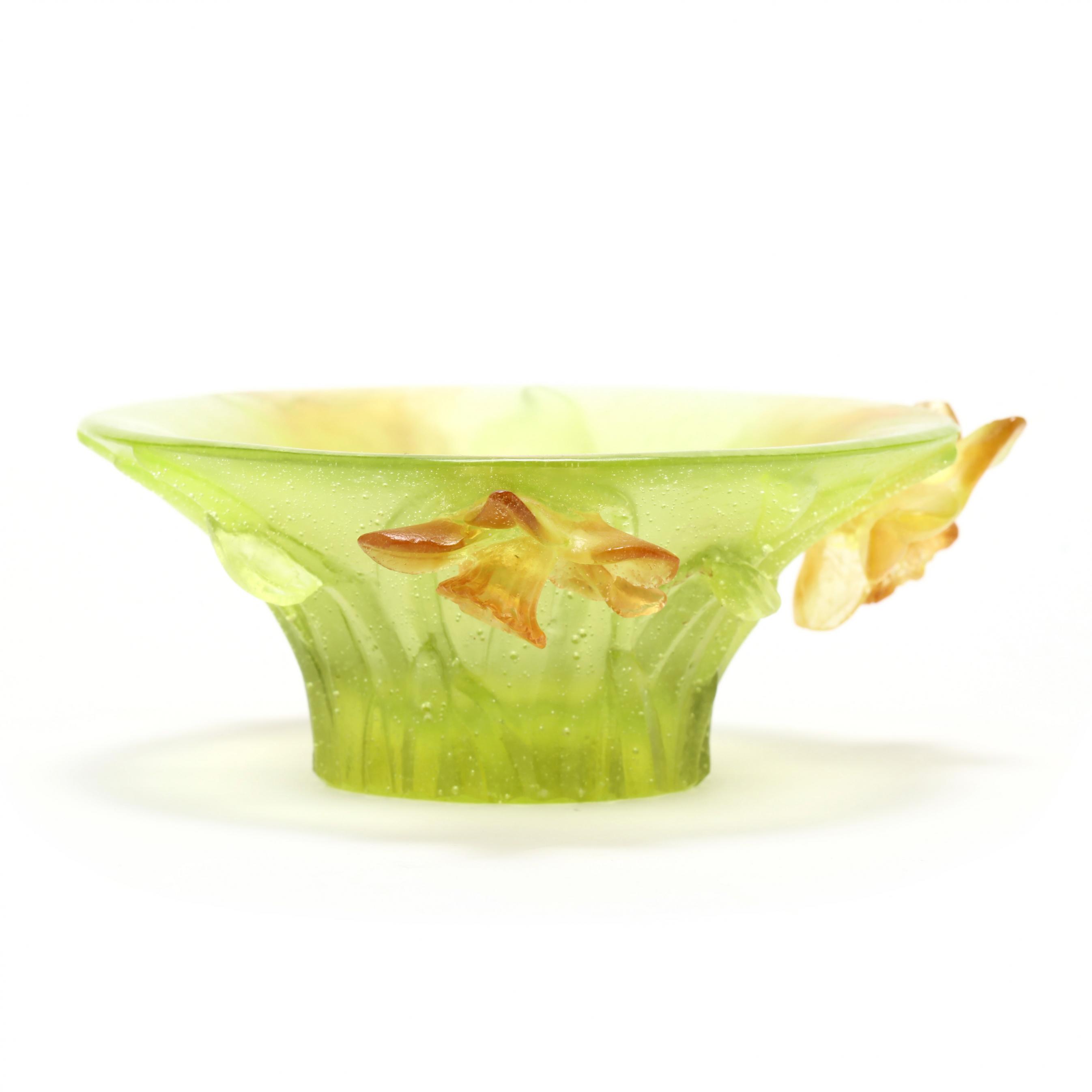 Daum, Pate de Verre Daffodil Cabinet Bowl (Lot 47 - The Holiday