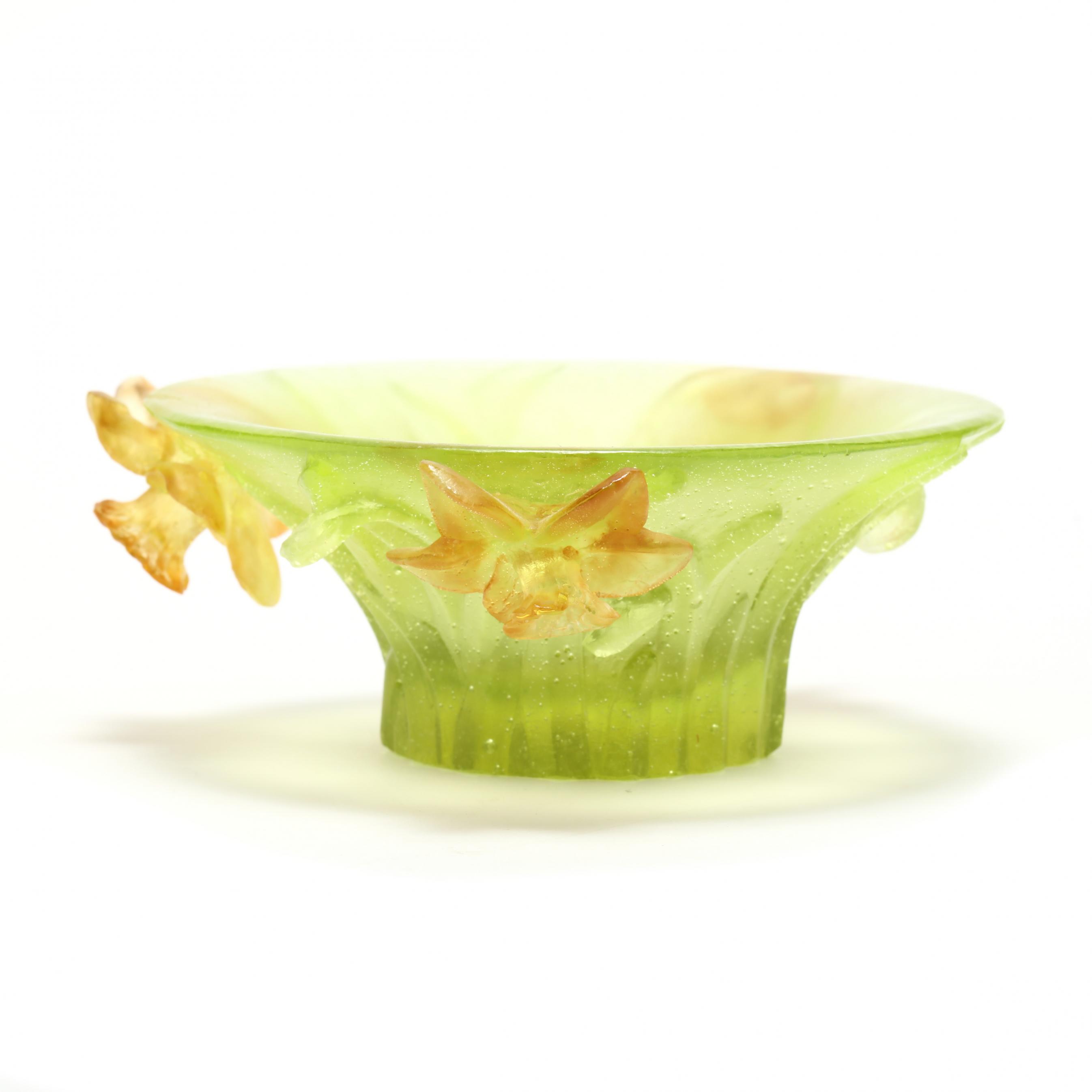 Daum, Pate de Verre Daffodil Cabinet Bowl (Lot 47 - The Holiday