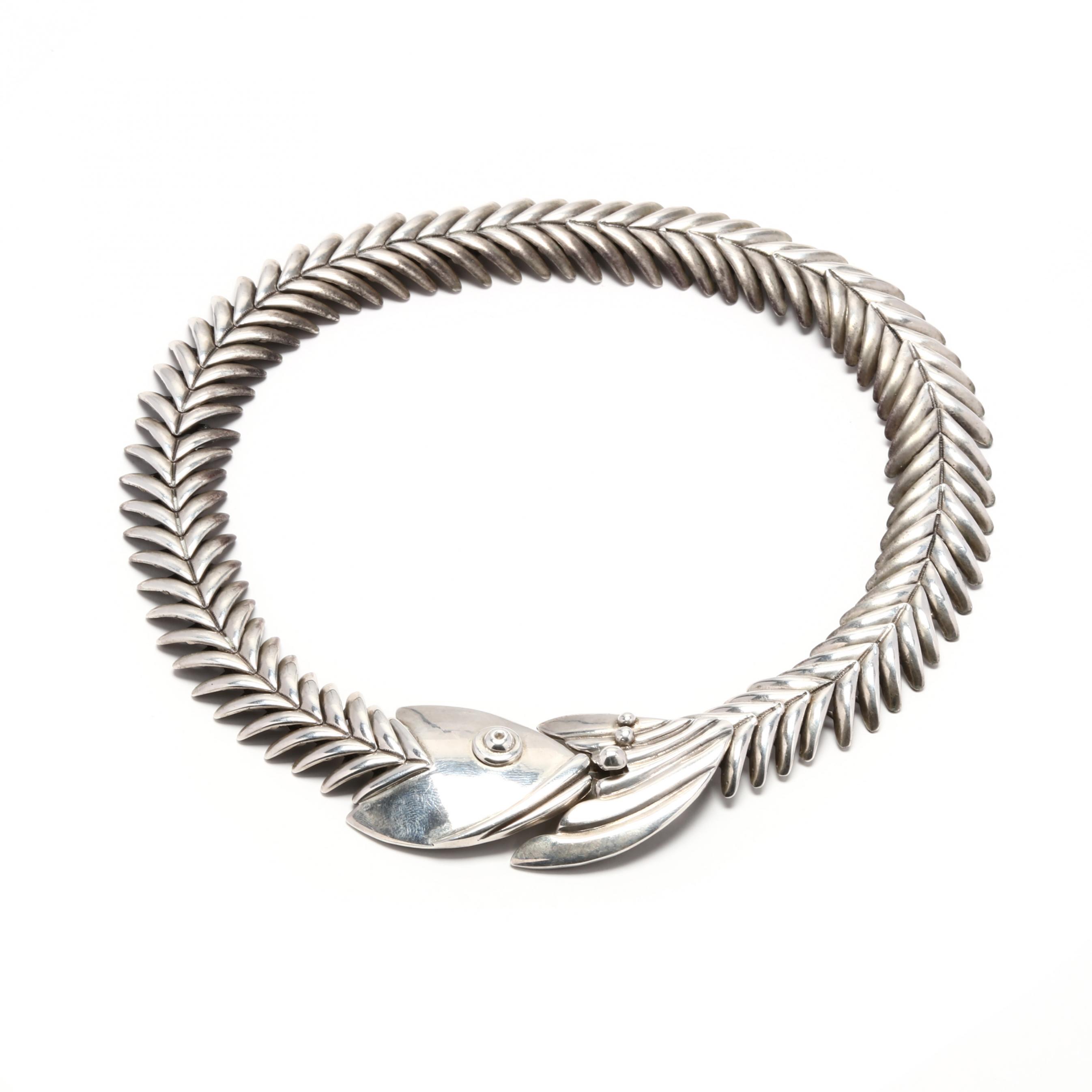 Sterling Silver Fish Necklace, Mexico (Lot 3166 - March