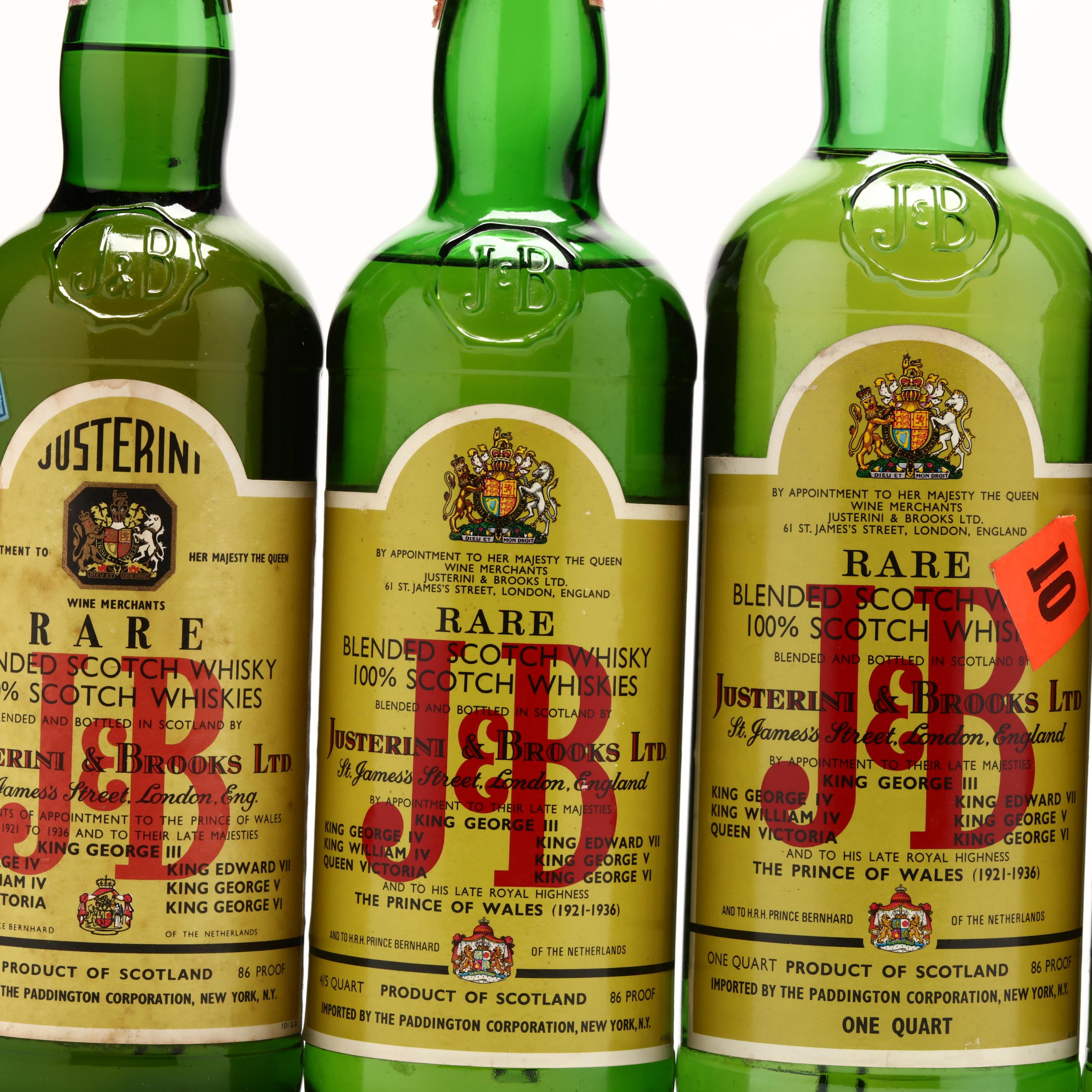 古酒3本セット　Justerini & Brooks Ltd J&B J and B Rare Blended Scotch Whisky - 750mL