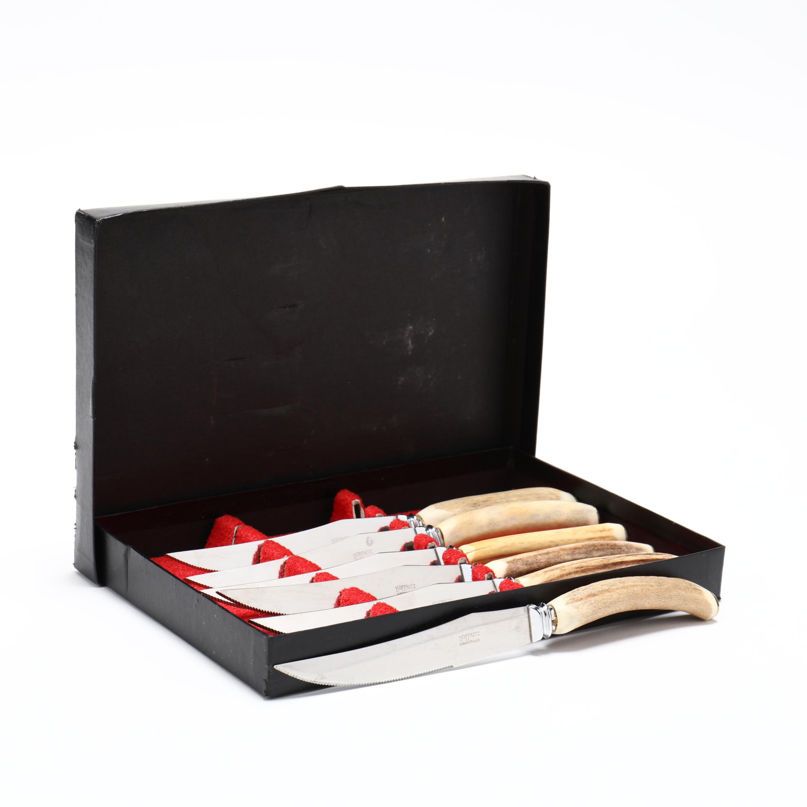 Two Cased Sets of Vintage Steak Knives, including Hoffritz (Lot