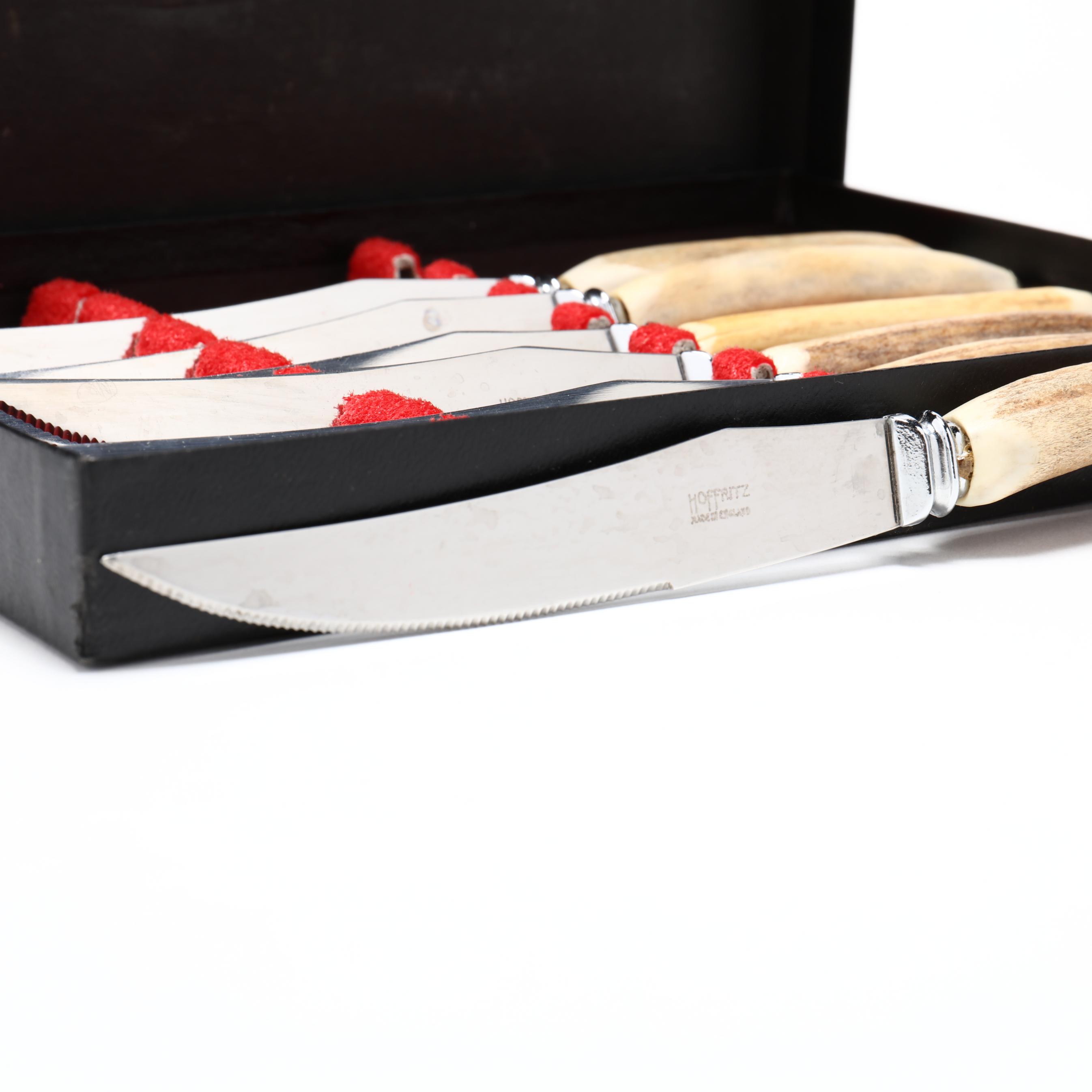 Two Cased Sets of Vintage Steak Knives, including Hoffritz (Lot