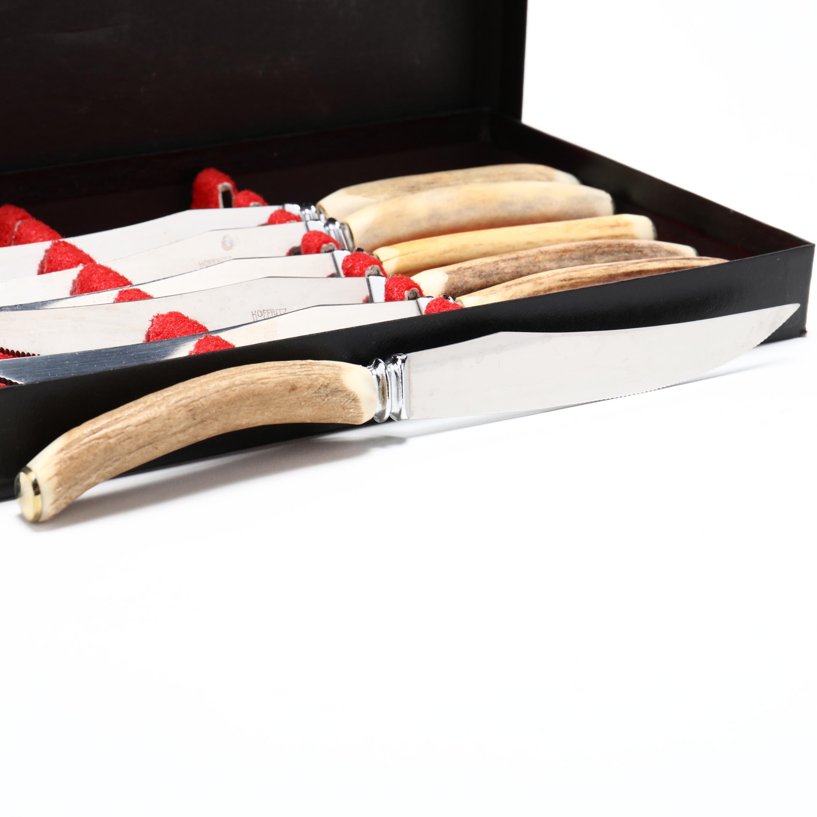 Two Cased Sets of Vintage Steak Knives, including Hoffritz (Lot