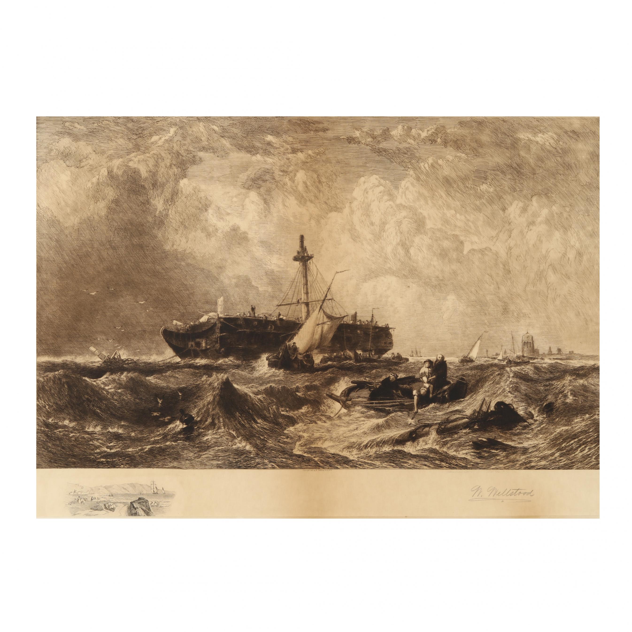 洋書 British Art: A walk round the rusty pier William Wellstood (British/American, 1819-1900), Maritime Ship