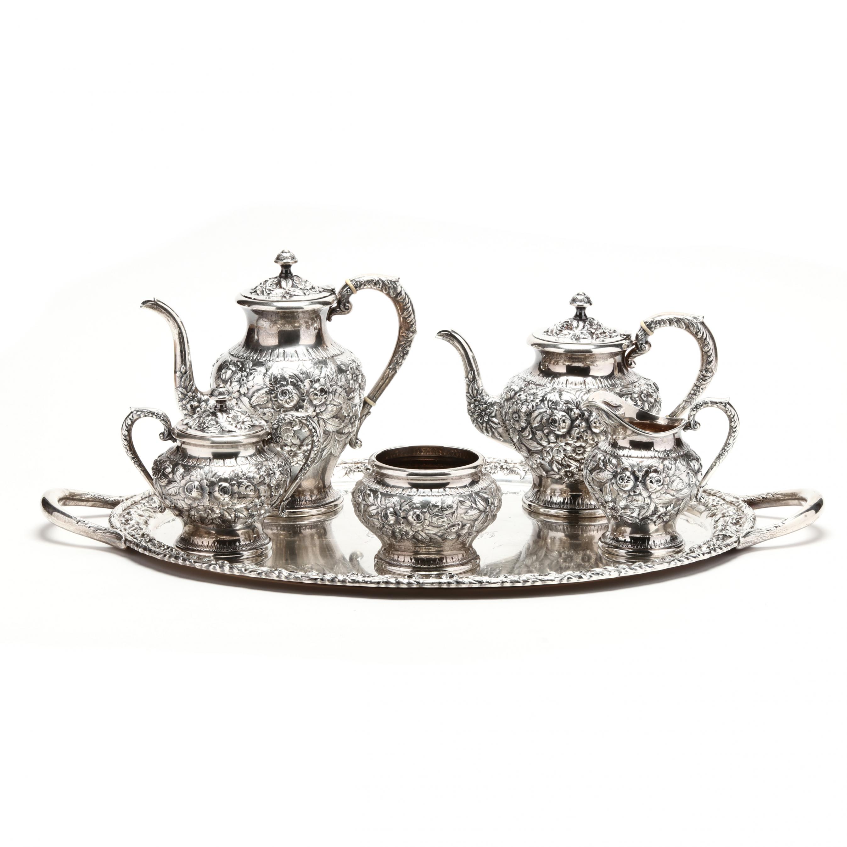 S. Kirk & Son Repoussé Sterling Silver Tea & Coffee Service