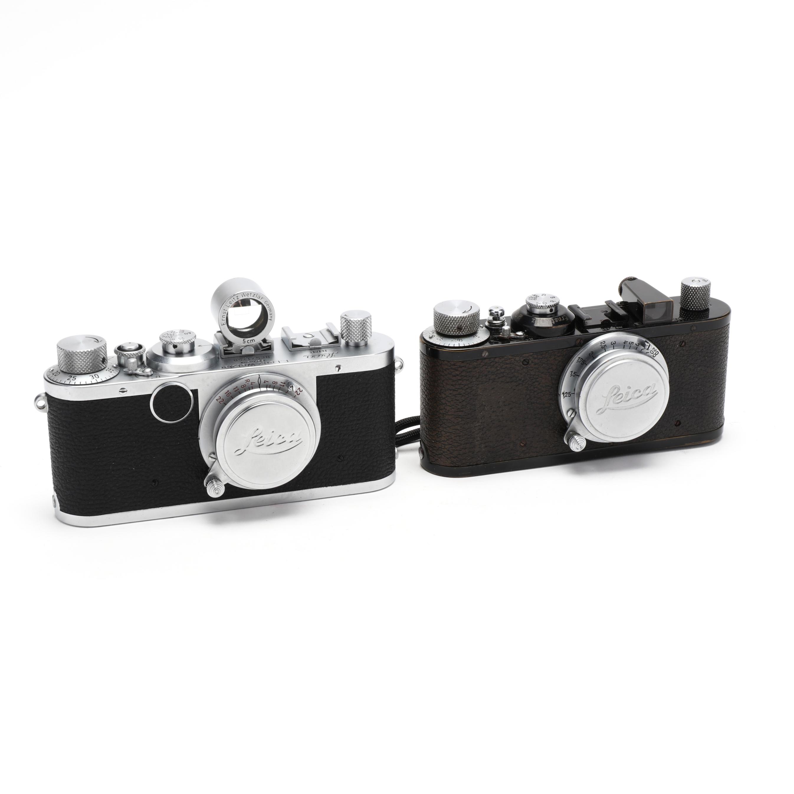 Two Vintage Leica D.R.P. Leitz Wetzlar Rangefinder Cameras, Each