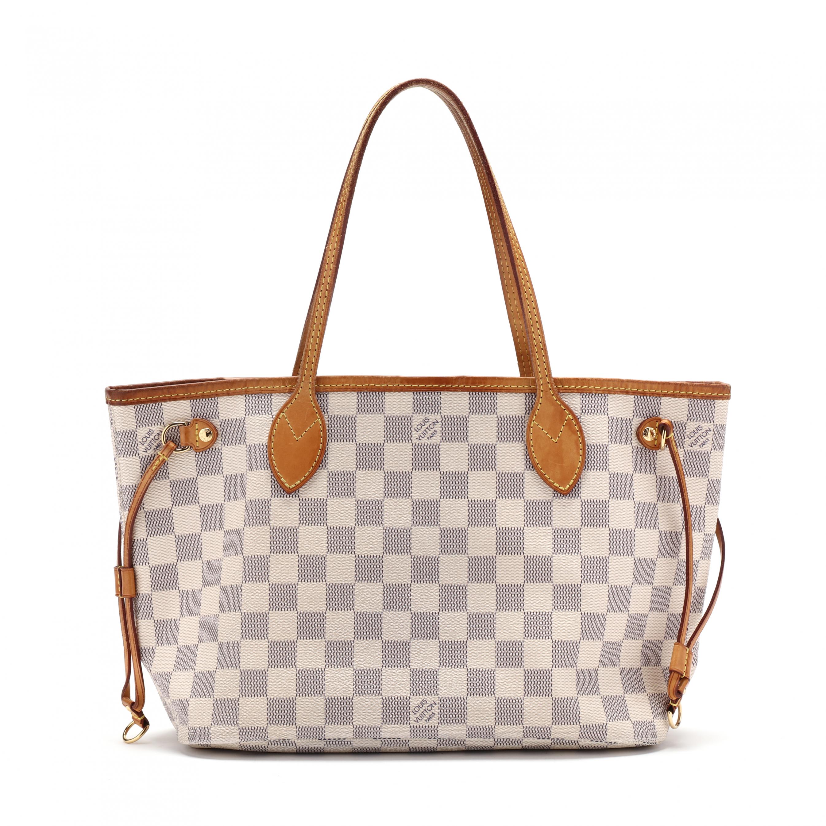 Lot - Louis Vuitton Neverfull MM Tote Bag, in Damier Azur coated