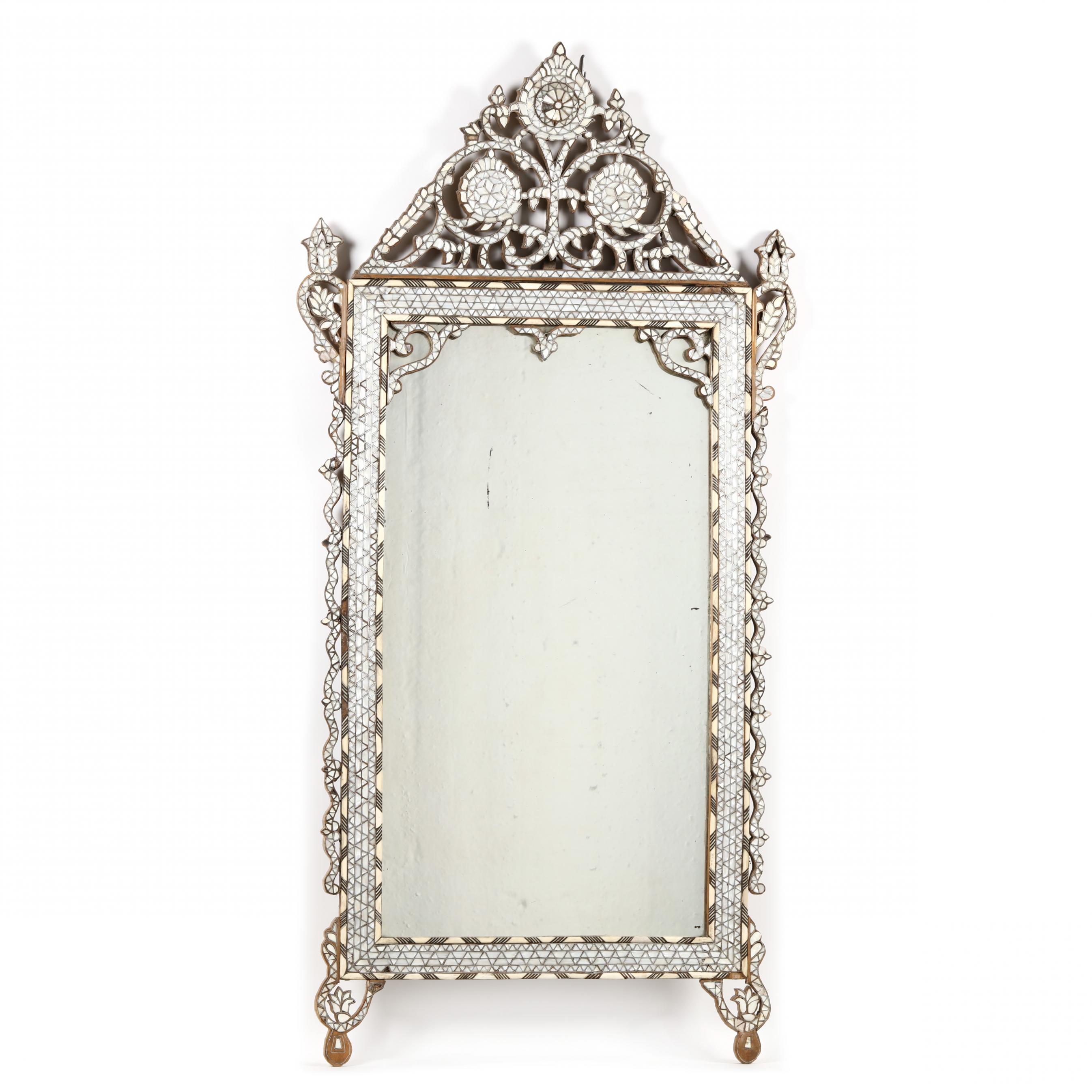 Antique Anglo Indian Mother of Pearl Inlaid Mirror (Lot 1052