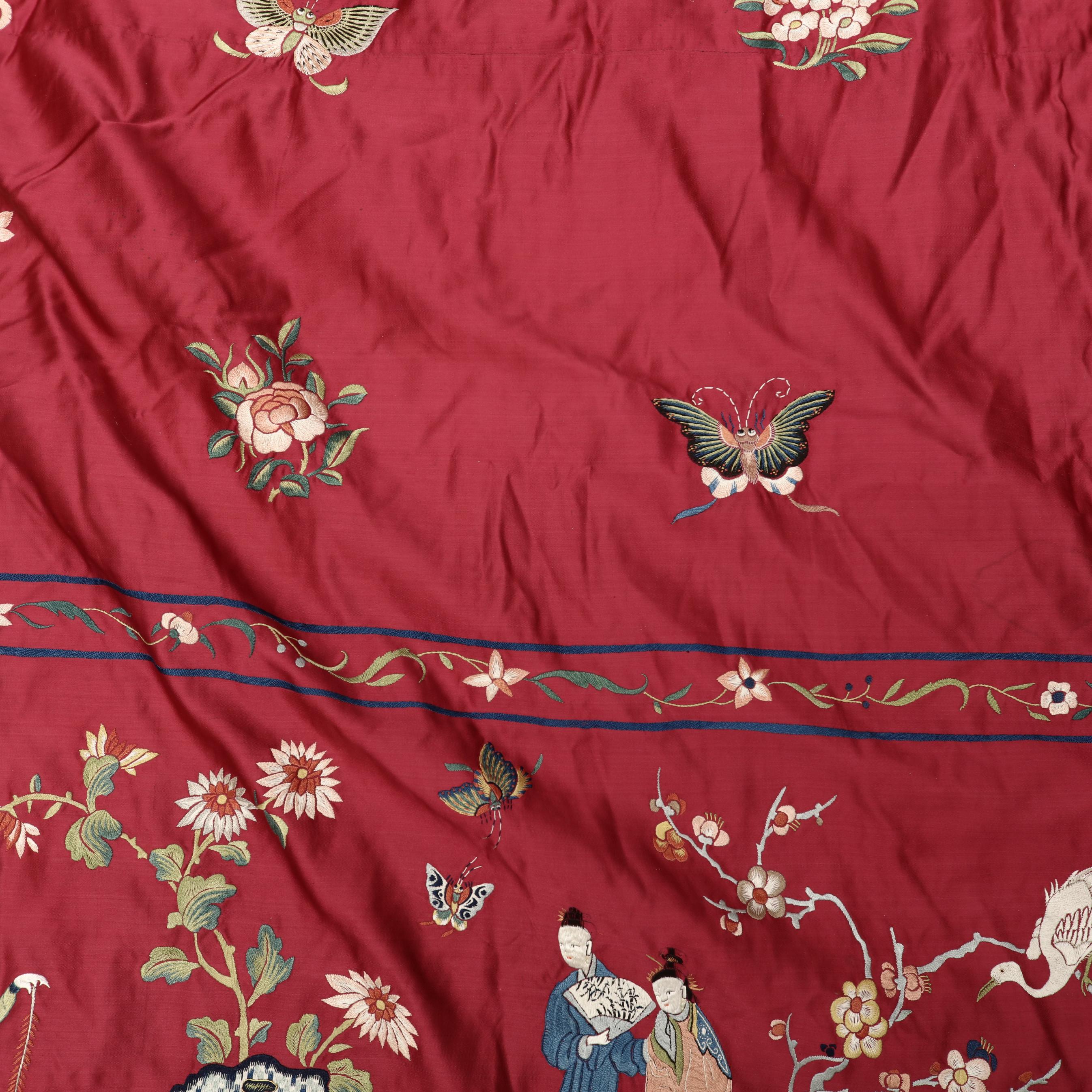 A Grand Chinese Red Silk Embroidery (Lot 135 - The Signature