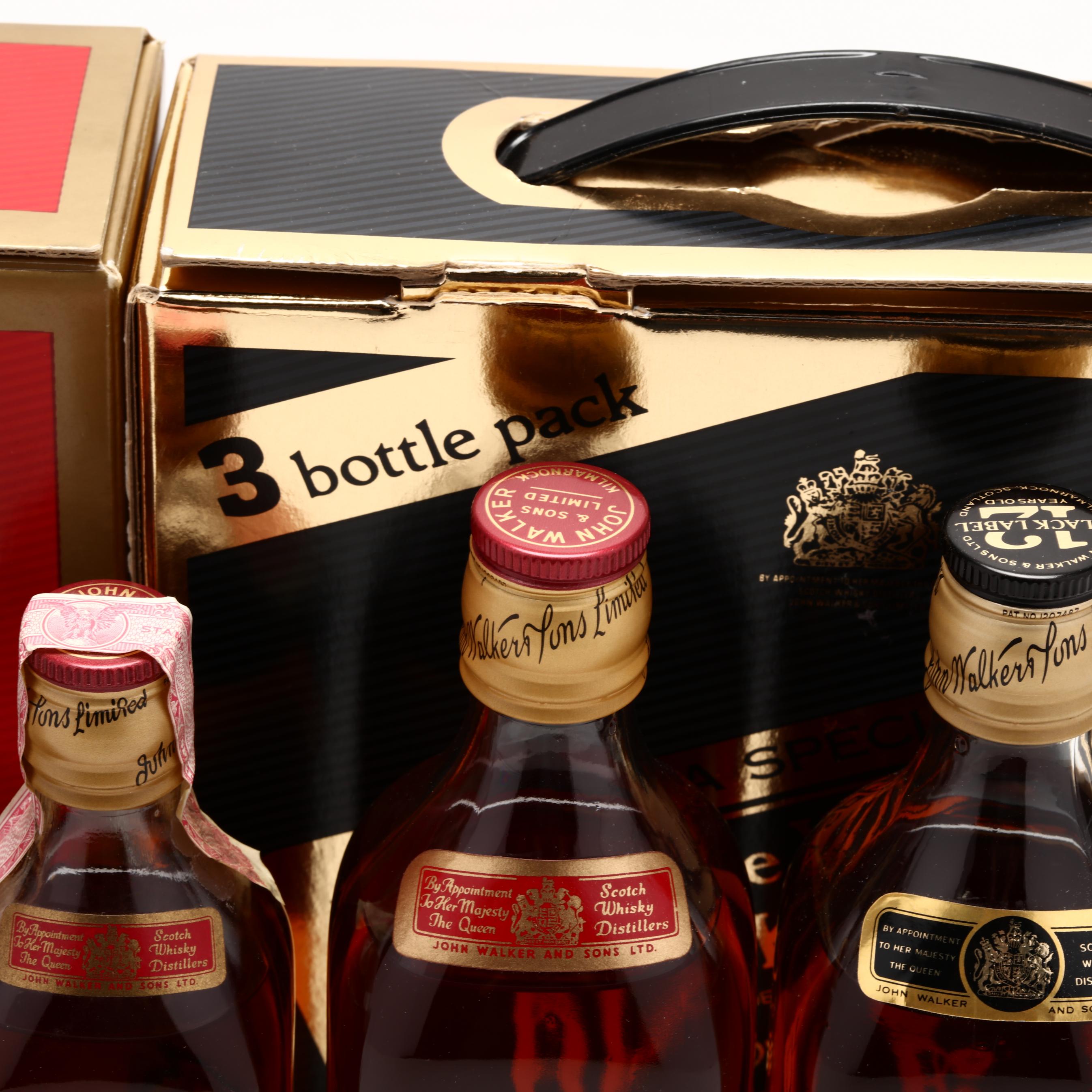 Johnnie Walker Blended Scotch Whisky, Red & Black Labels (Lot 3090