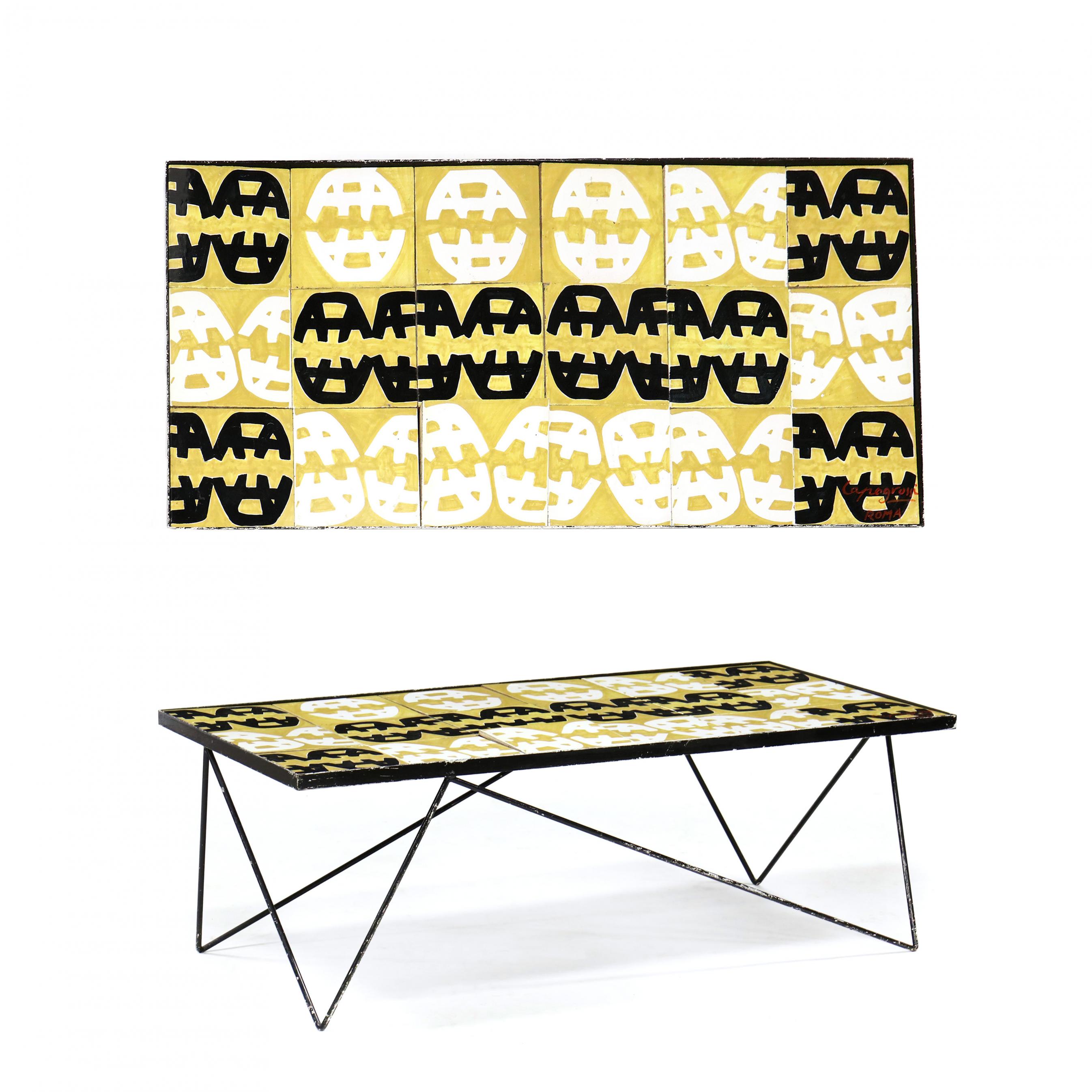 Giuseppe Capogrossi (Italian, 1900-1972), Tile Top Coffee Table