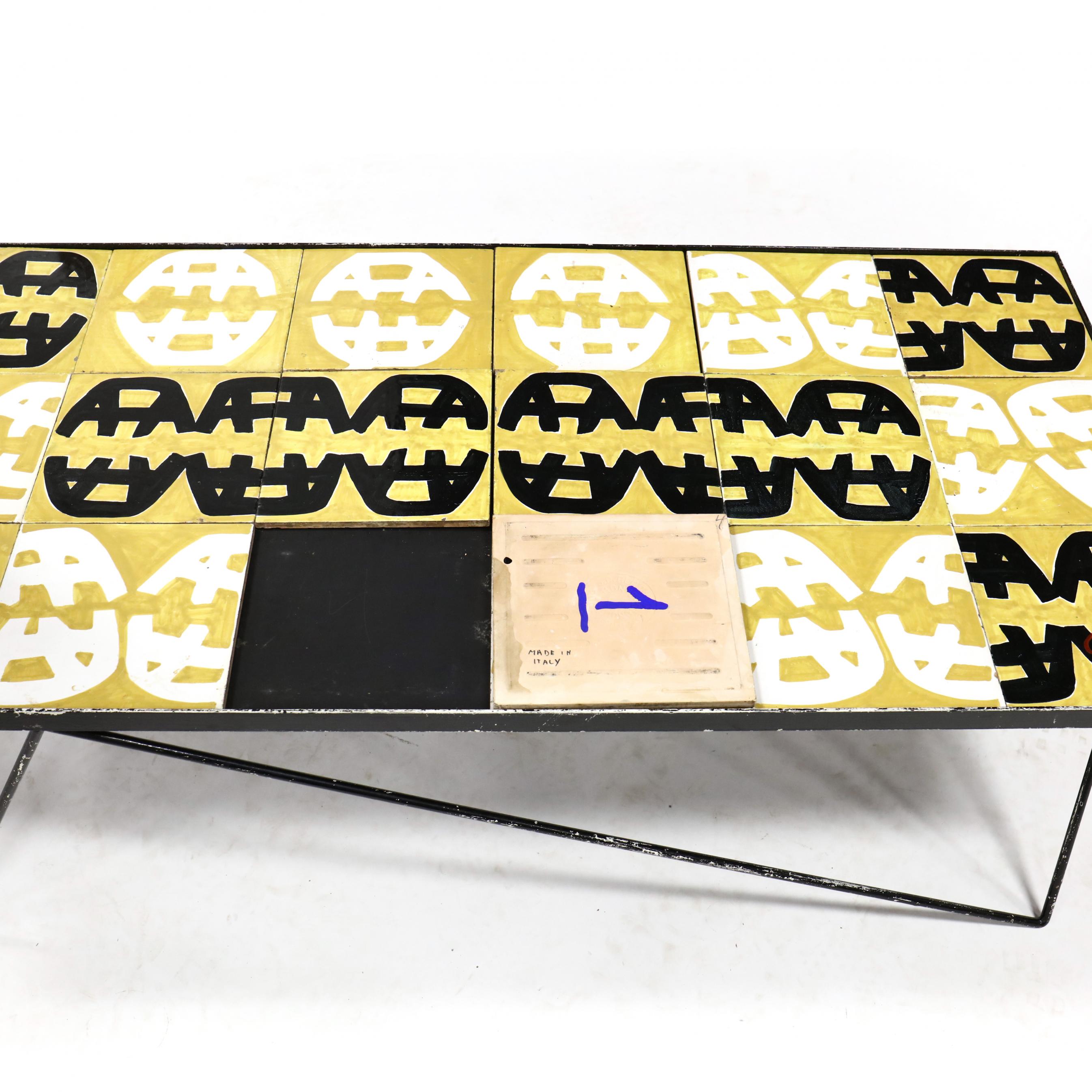 Giuseppe Capogrossi (Italian, 1900-1972), Tile Top Coffee Table
