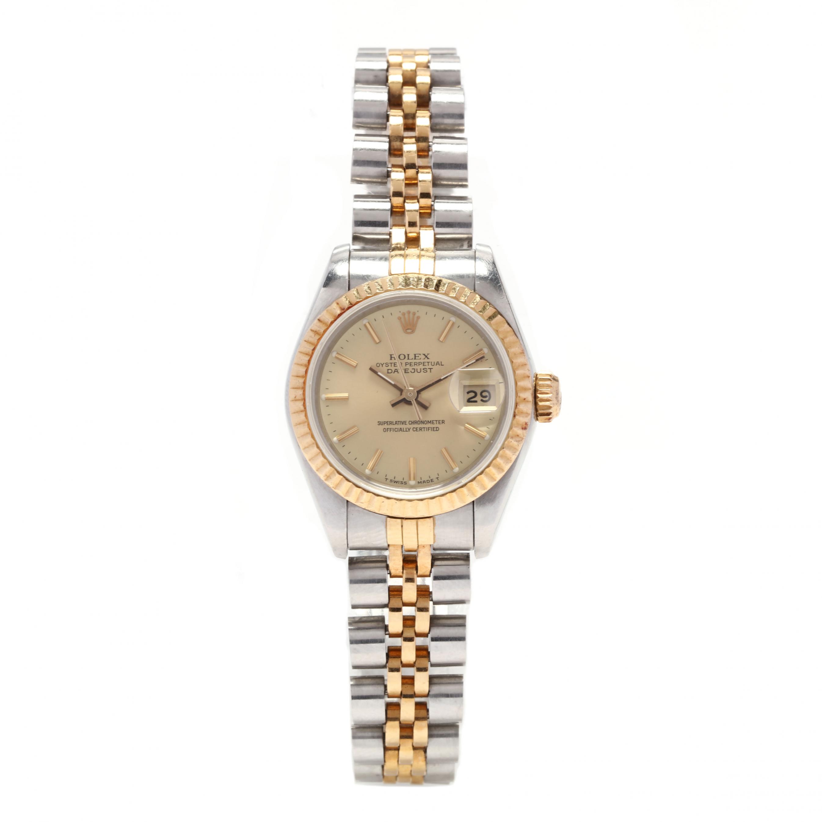 Lady's Two Tone Oyster Perpetual Datejust Watch, Rolex (Lot Lady's Two Tone Oyster Perpetual Datejust Watch, Rolex (Lot