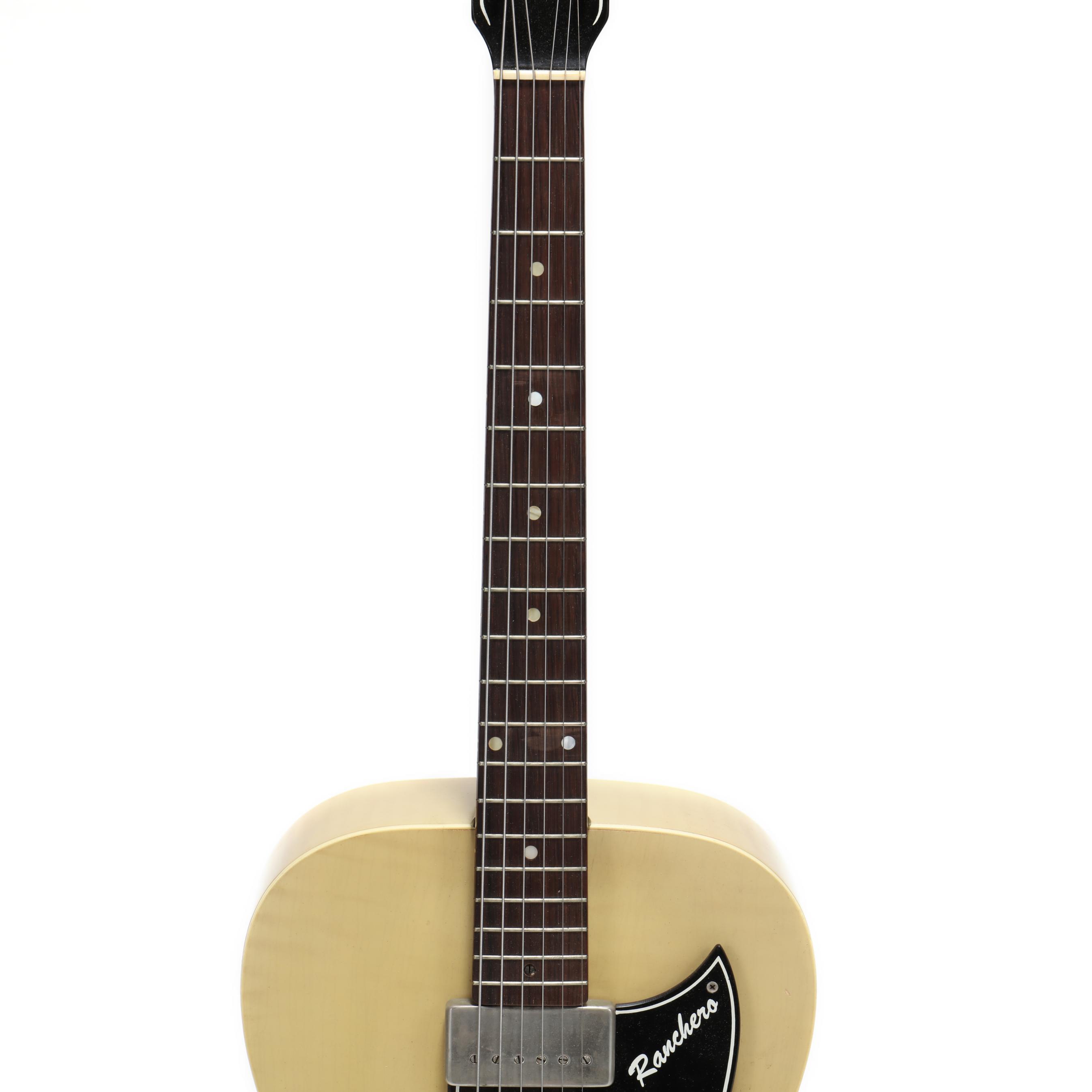 1956 Supro Ranchero Hollowbody Electric Acoustic Guitar Lot 2533