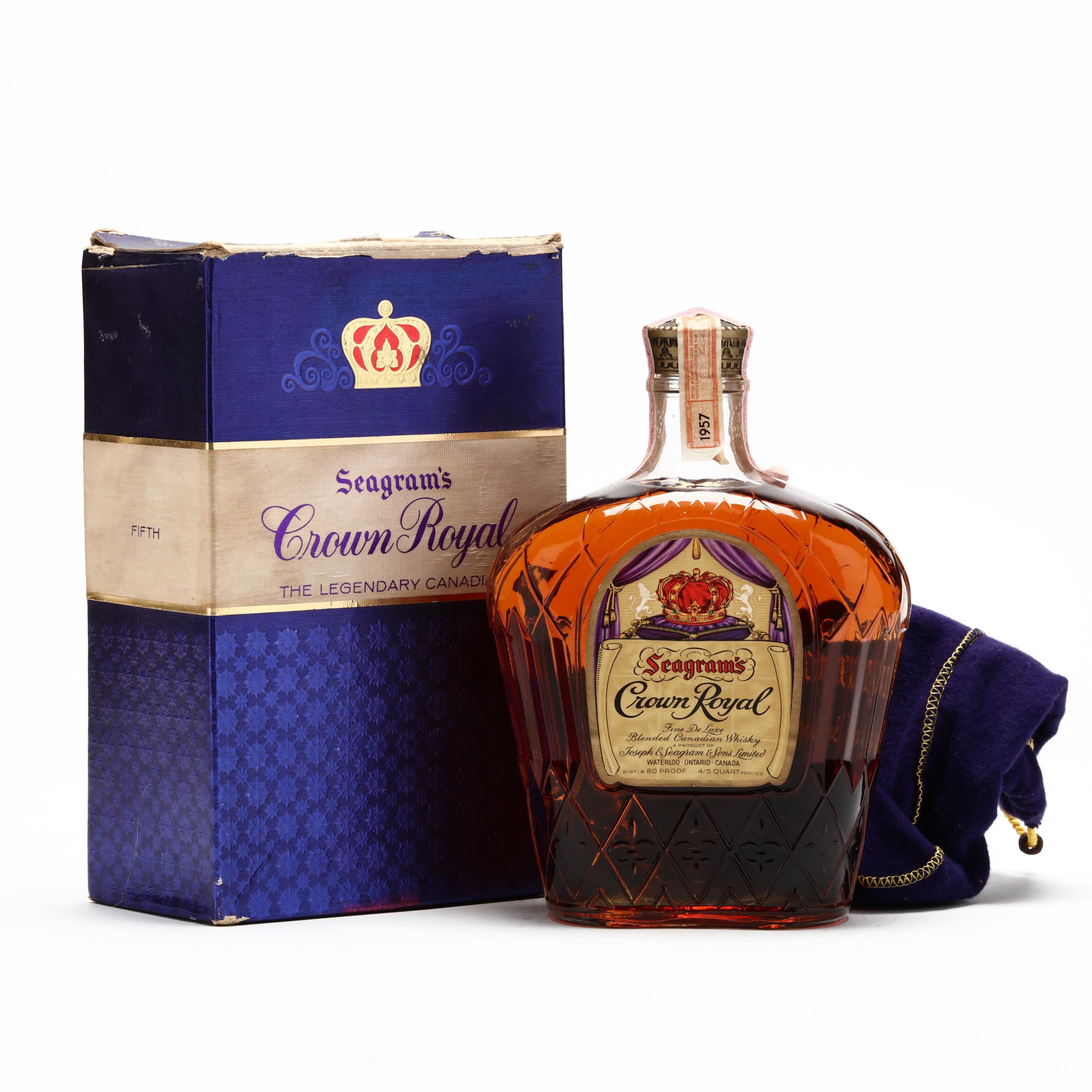 Vintage Seagrams Crown Royal Bottle 1962 With Stamp And 2
