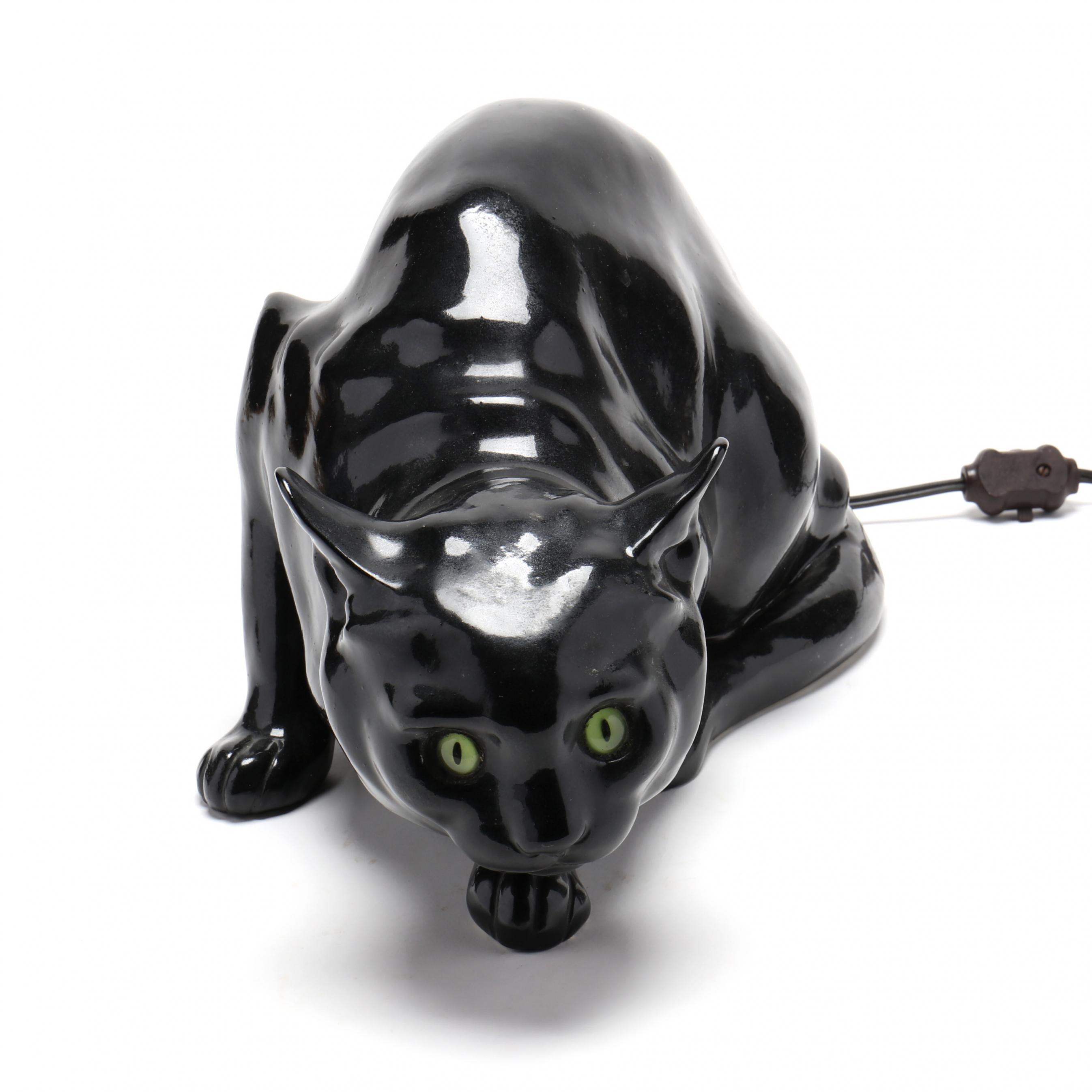 Wiener Kunstkeramische Werkstätten, Ceramic Black Cat Night Light