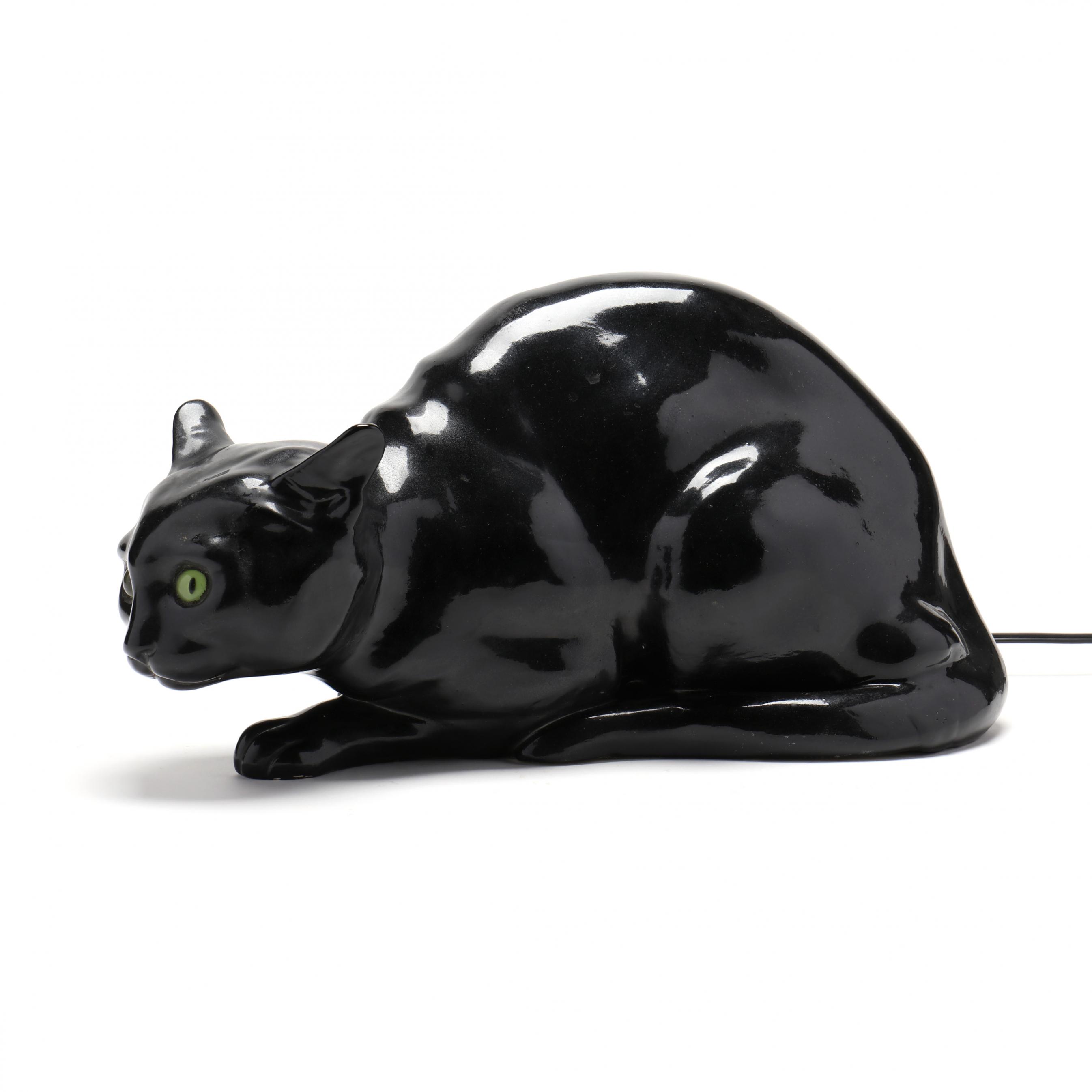 Wiener Kunstkeramische Werkstätten, Ceramic Black Cat Night Light