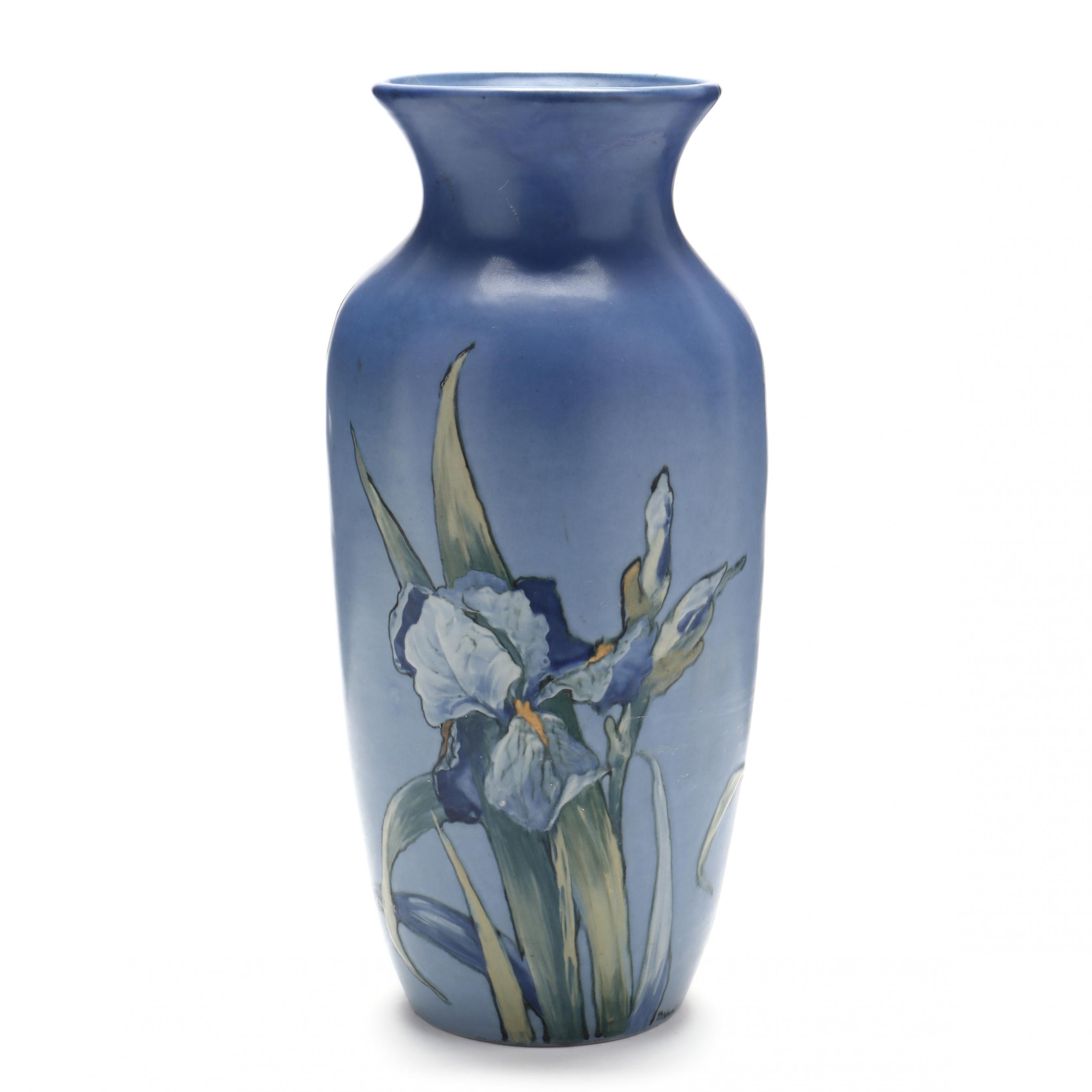 Weller Hudson Tall Iris Vase, Hester Hudson (Lot 425 - July Estate