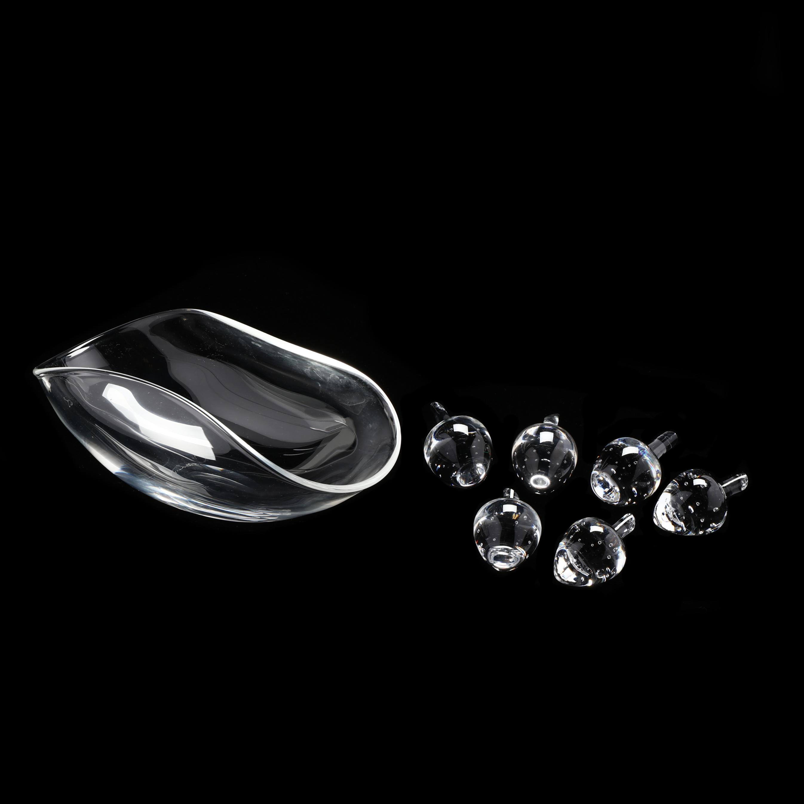 Steuben Crystal Bowl and Six Strawberries (Lot 2155 - June