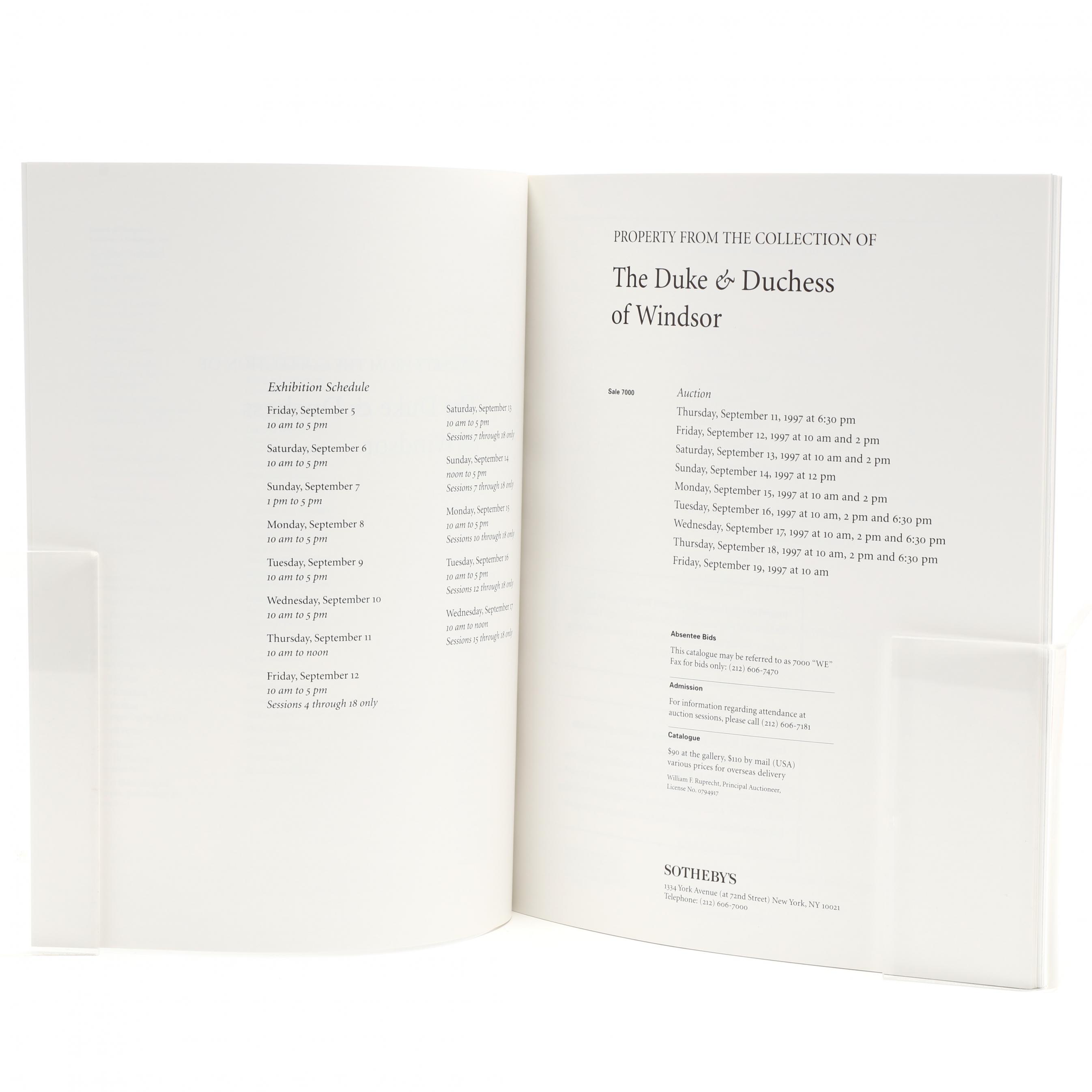 The Duke & Duchess of Windsor, Sotheby's 1997 Catalogue and Text