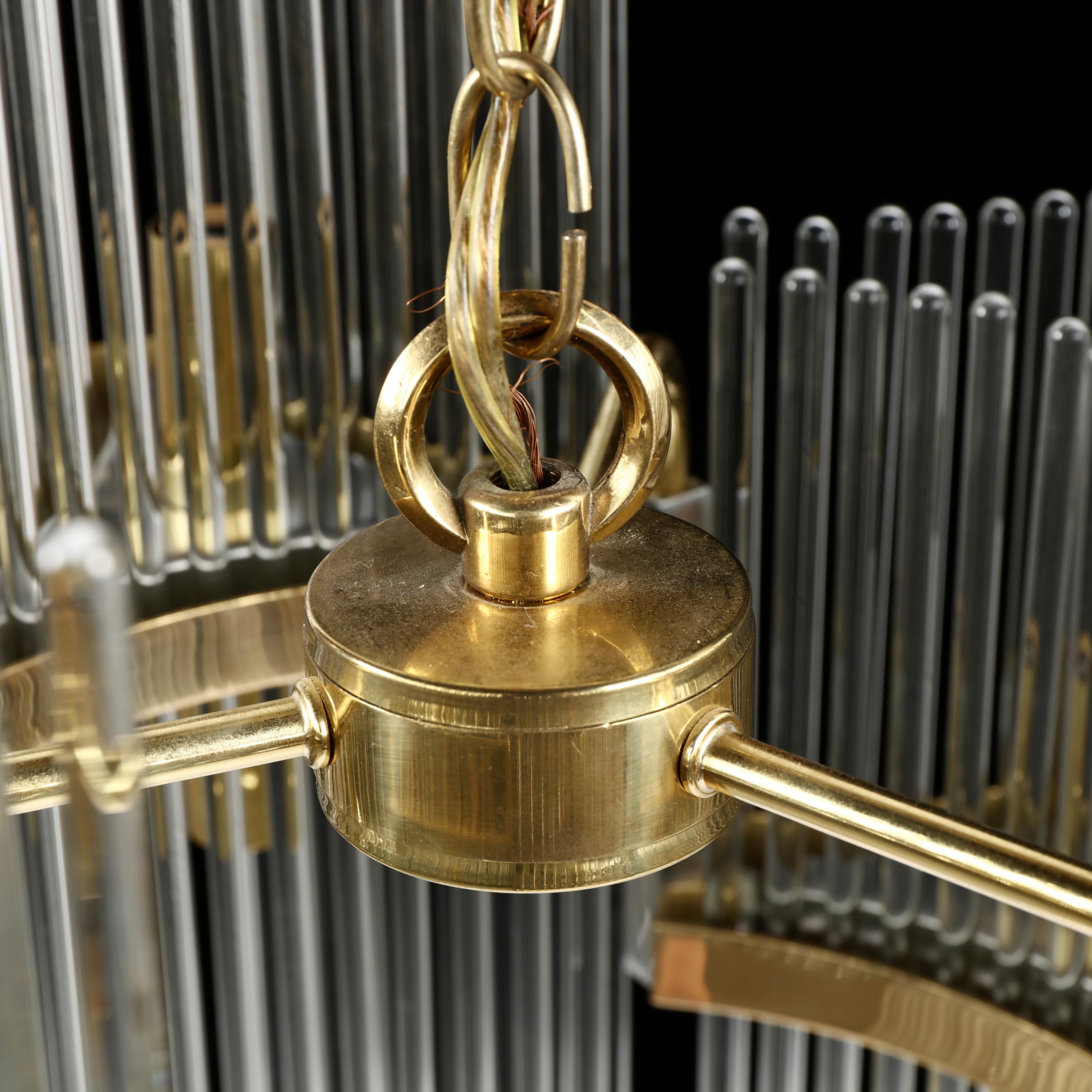 Gaetano Sciolari (Italian, 1927-1994), Modern Glass Rod and Brass