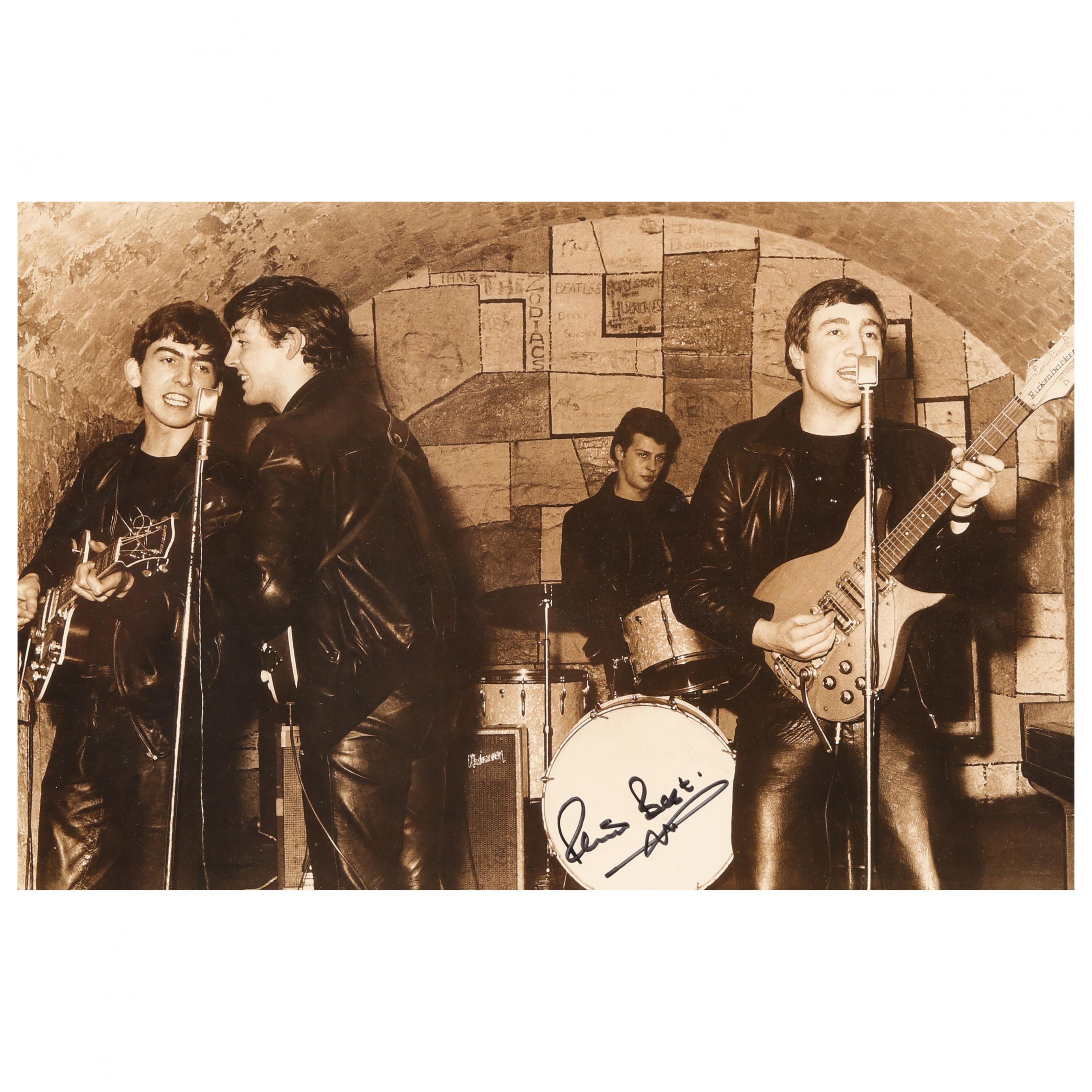 Photograph of The Beatles, Cavern Club, Liverpool, Signed by Pete