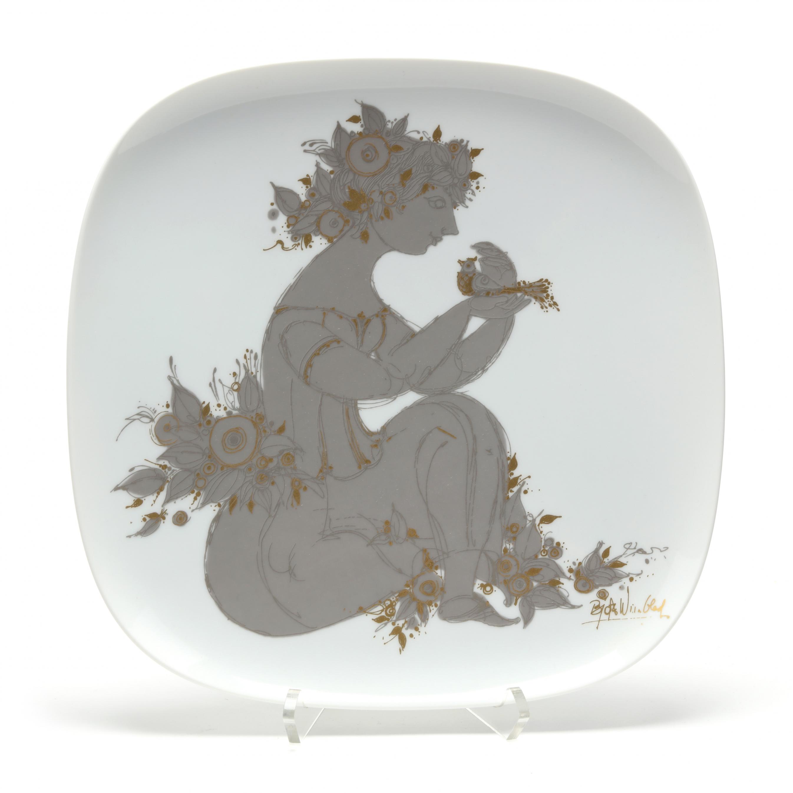 Bjorn Wiinblad (Denmark, 1918-2006), Two Plates for Rosenthal (Lot