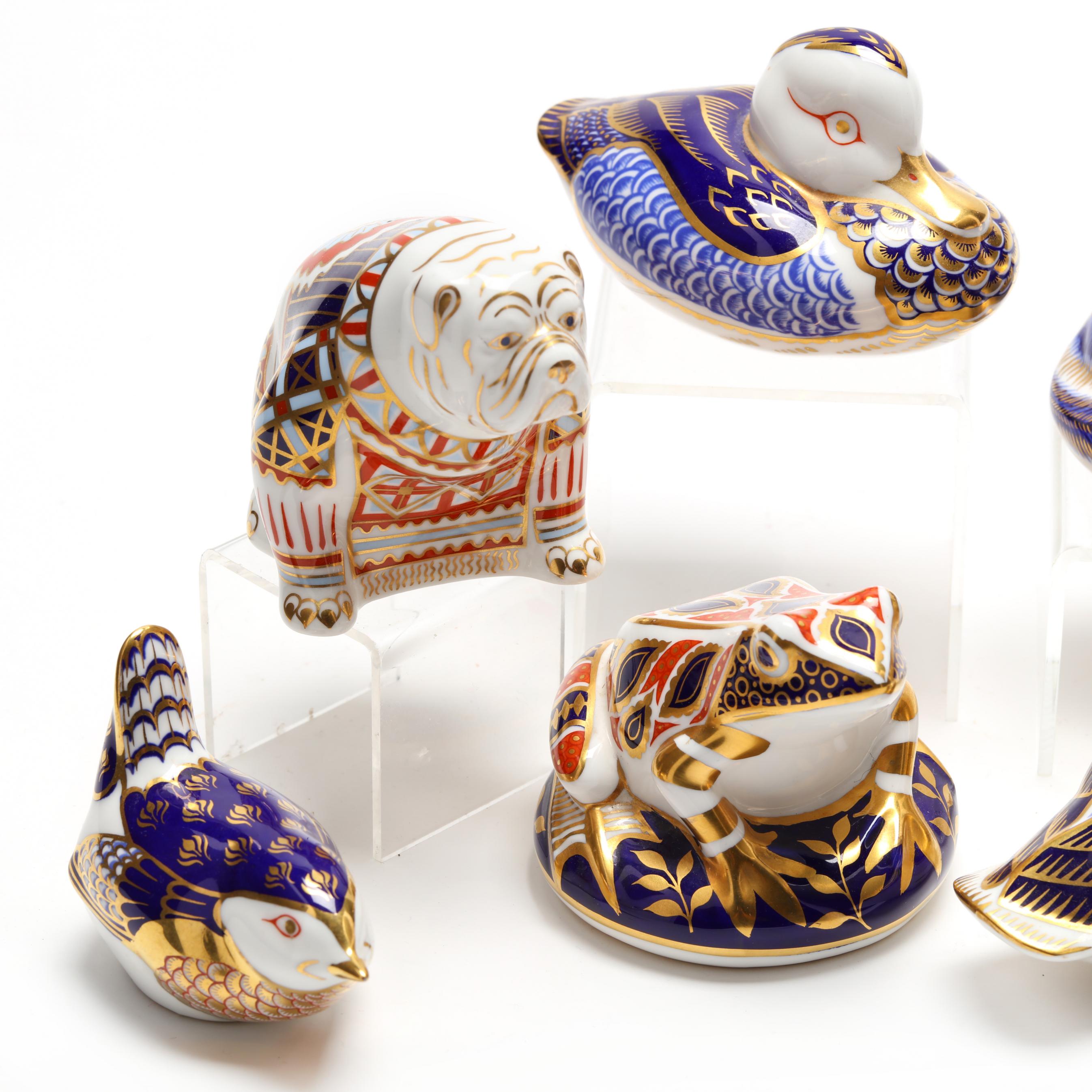 Group of Eight Royal Crown Derby Imari Animal Figures (Lot 302