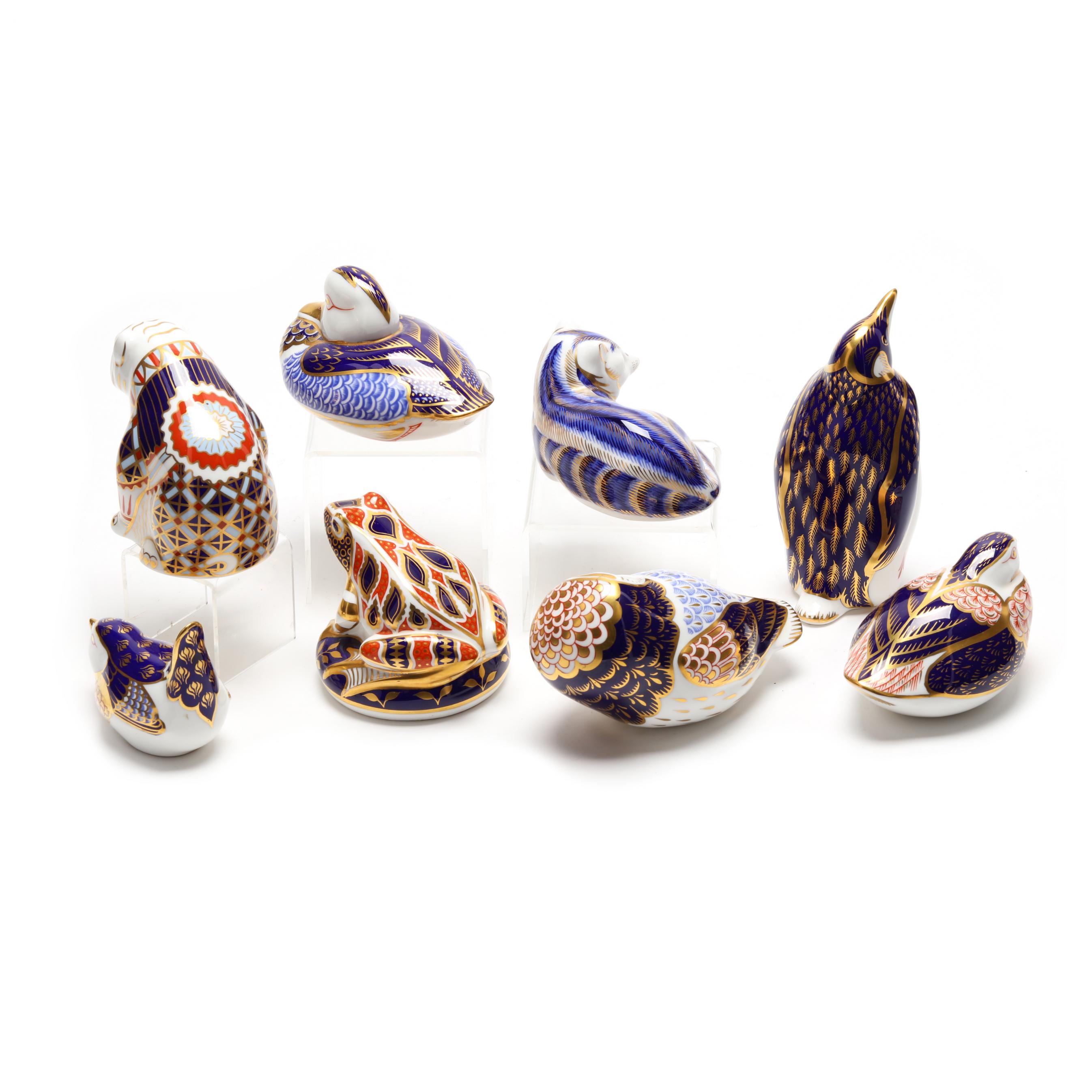 Group of Eight Royal Crown Derby Imari Animal Figures (Lot 302
