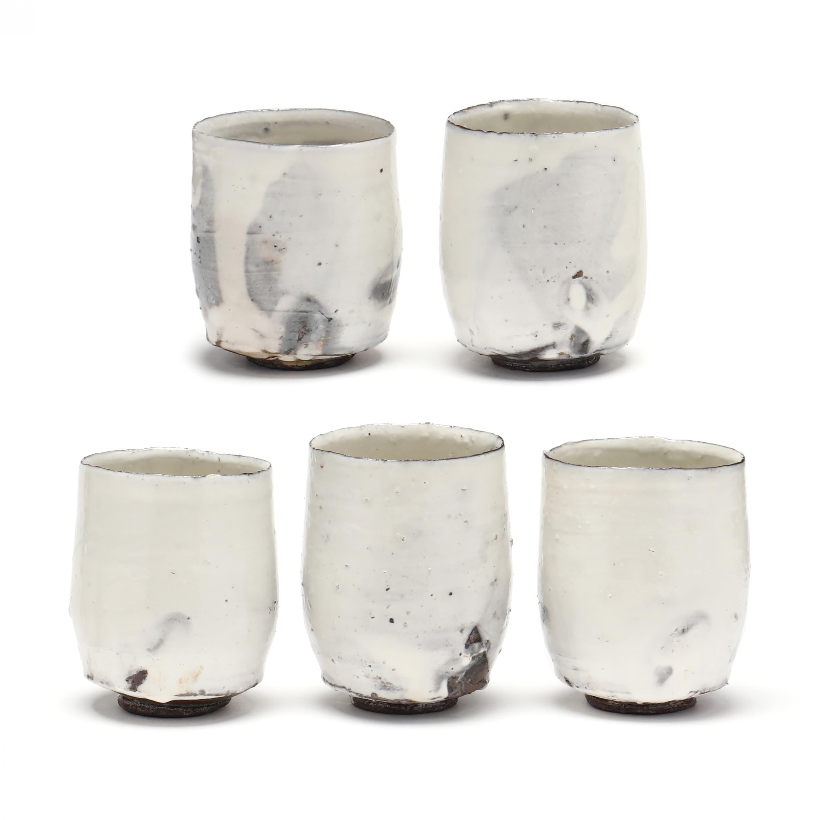 Shiro Tsujimura (Japanese, b. 1947), A Set of Five Tea Cups (Lot