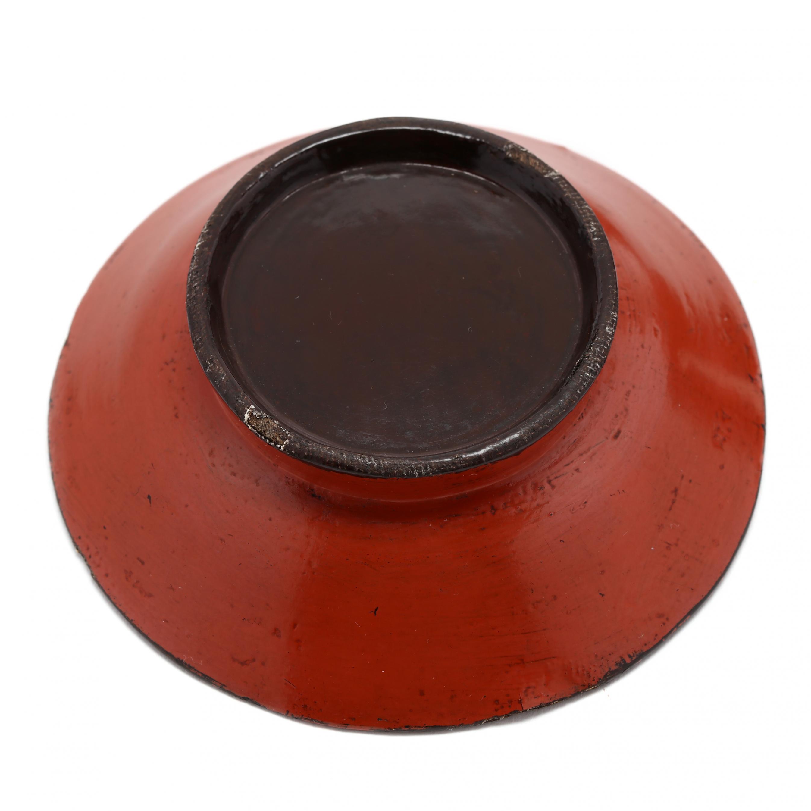 A Set of Five Japanese Red Lacquer Negoro Sake Cups (Lot 159 - The