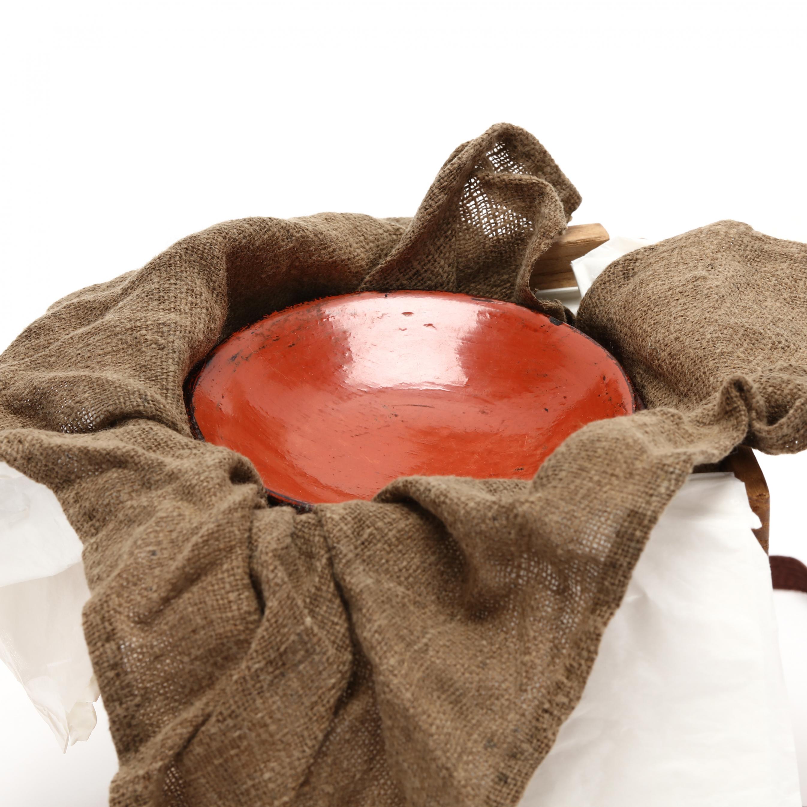 A Set of Five Japanese Red Lacquer Negoro Sake Cups (Lot 159 - The