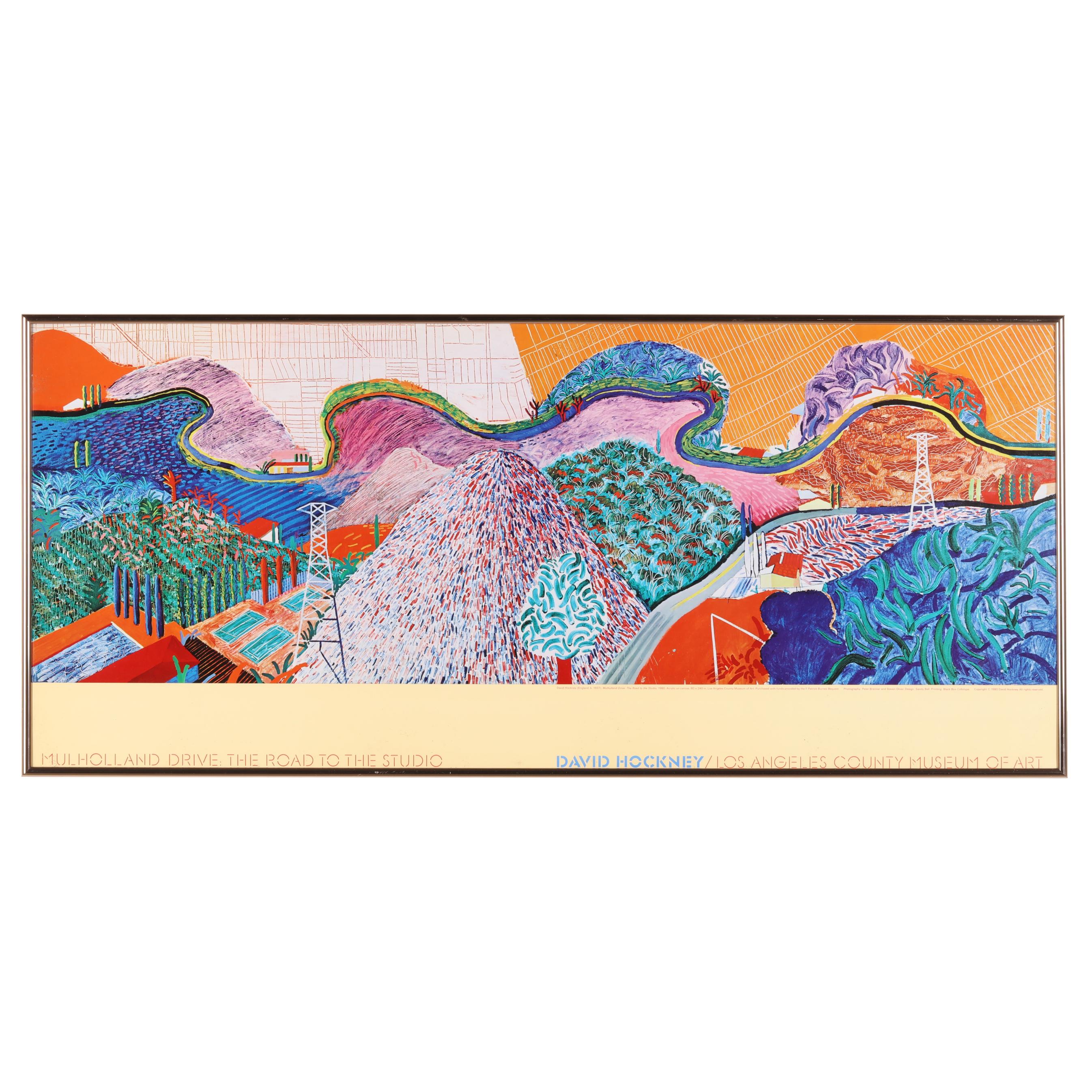Framed David Hockney Exhibition Poster, LACMA (1980) (Lot 1269