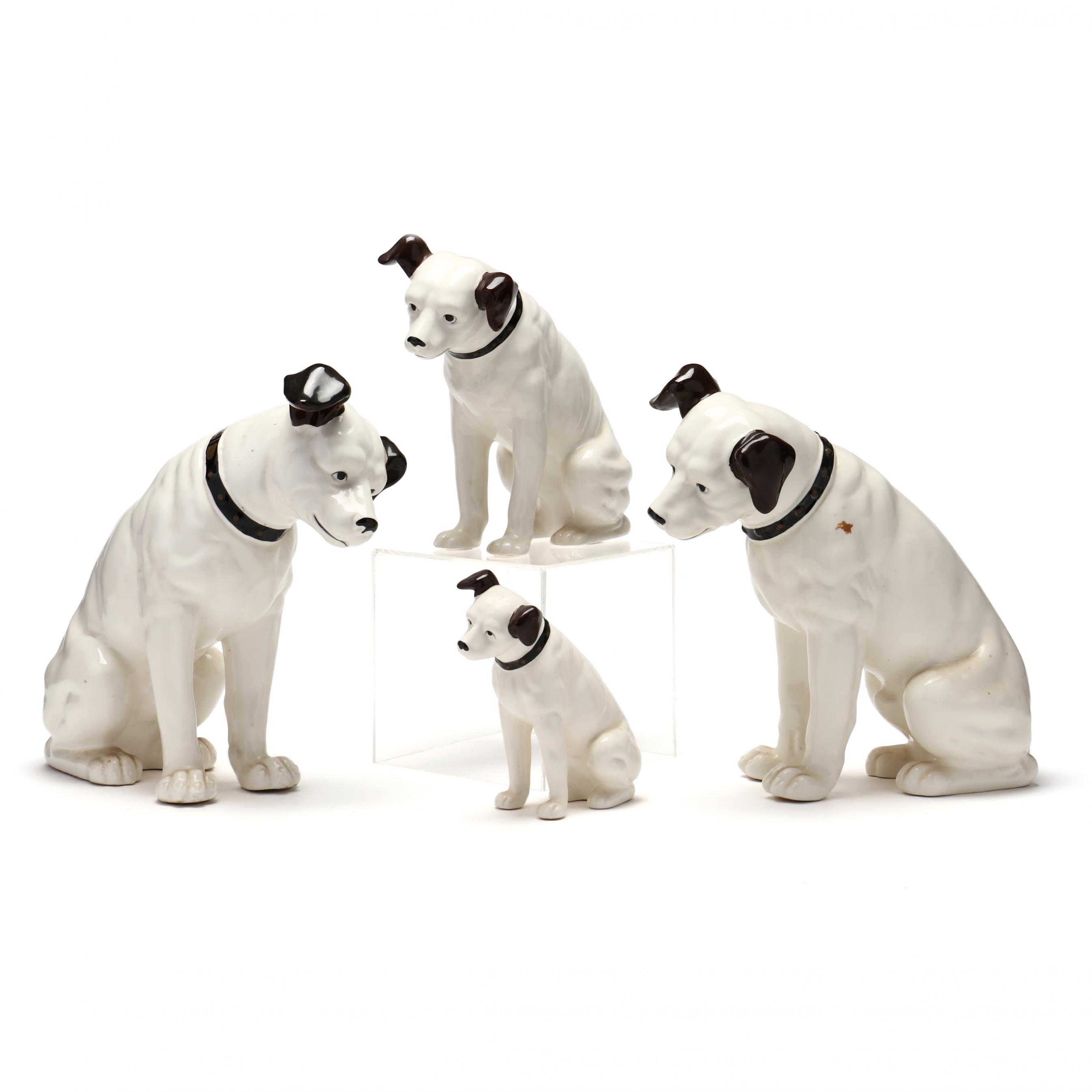 Four RCA Victor Nipper Ceramic Dogs, Sarsaparilla (Lot 2375 - The
