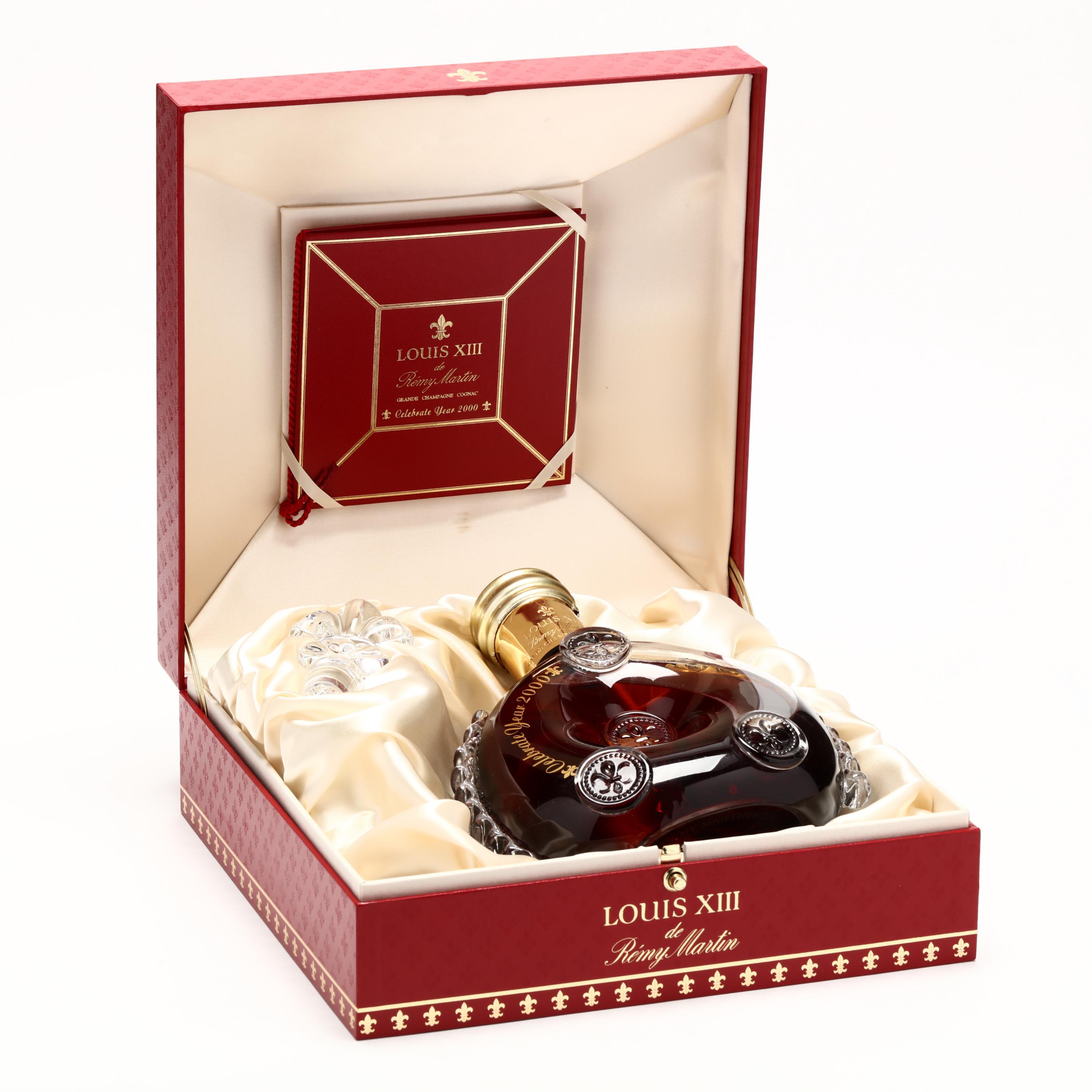 Sold at Auction: Vintage Louis XIII Remy Martin Cognac Grande  Champagne-1989, Baccarat Decanter sealed.