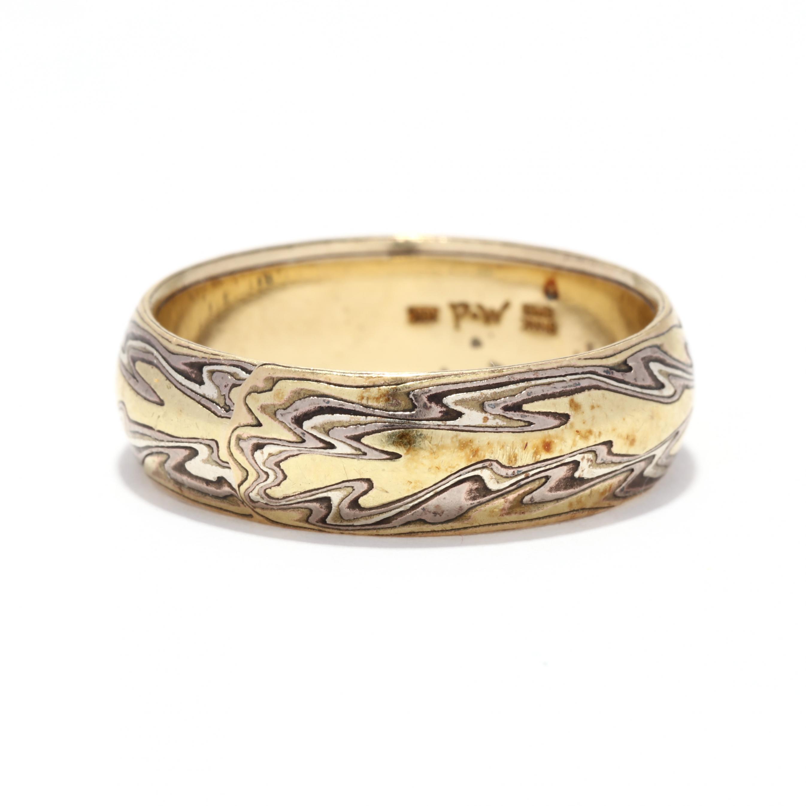 Gold Mokume Gane Band, Michel Daniels Design (Lot 1077 Gold Mokume Gane Band, Michel Daniels Design (Lot 1077