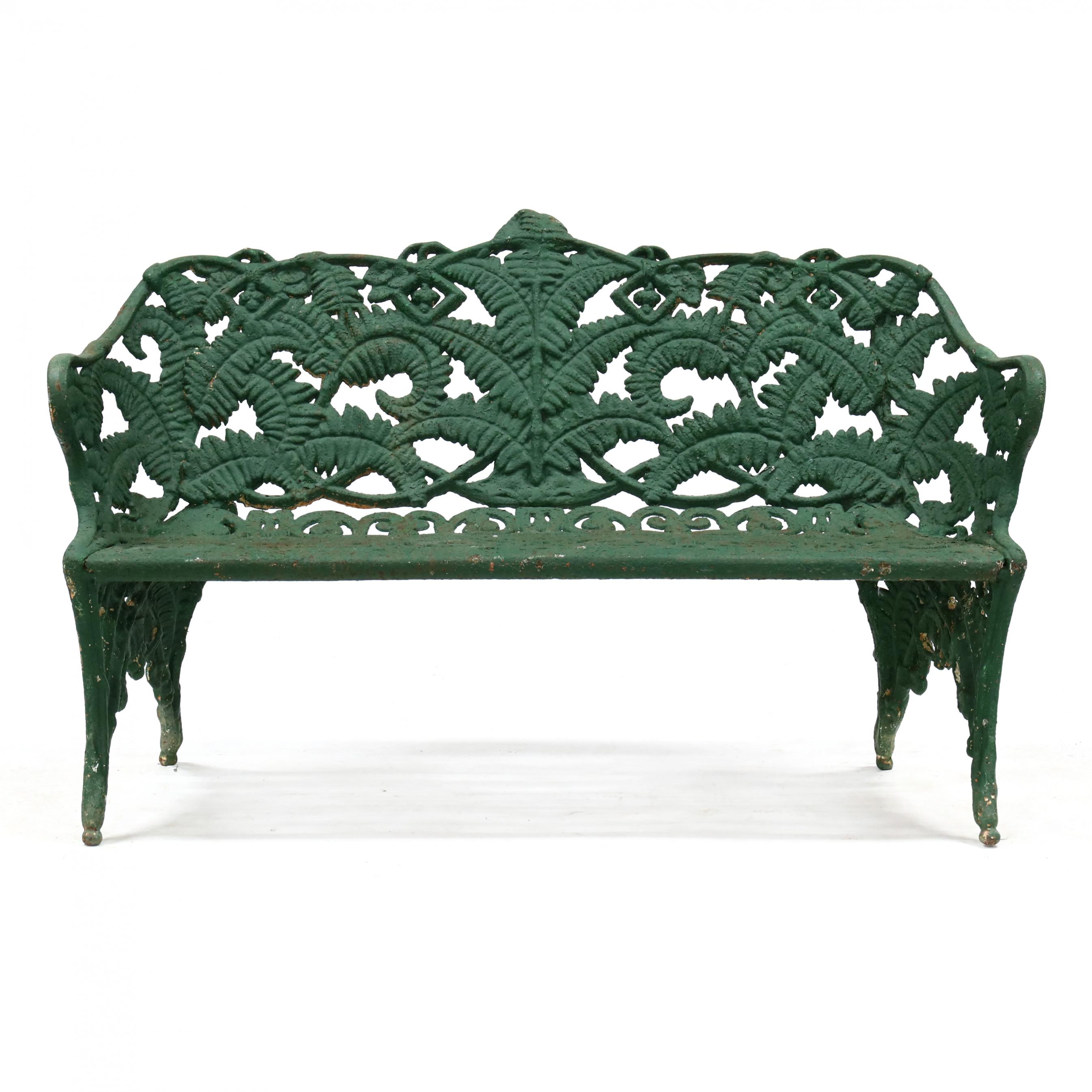 attributed to Coalbrookdale, Cast Iron 'Fern' Garden Bench (Lot