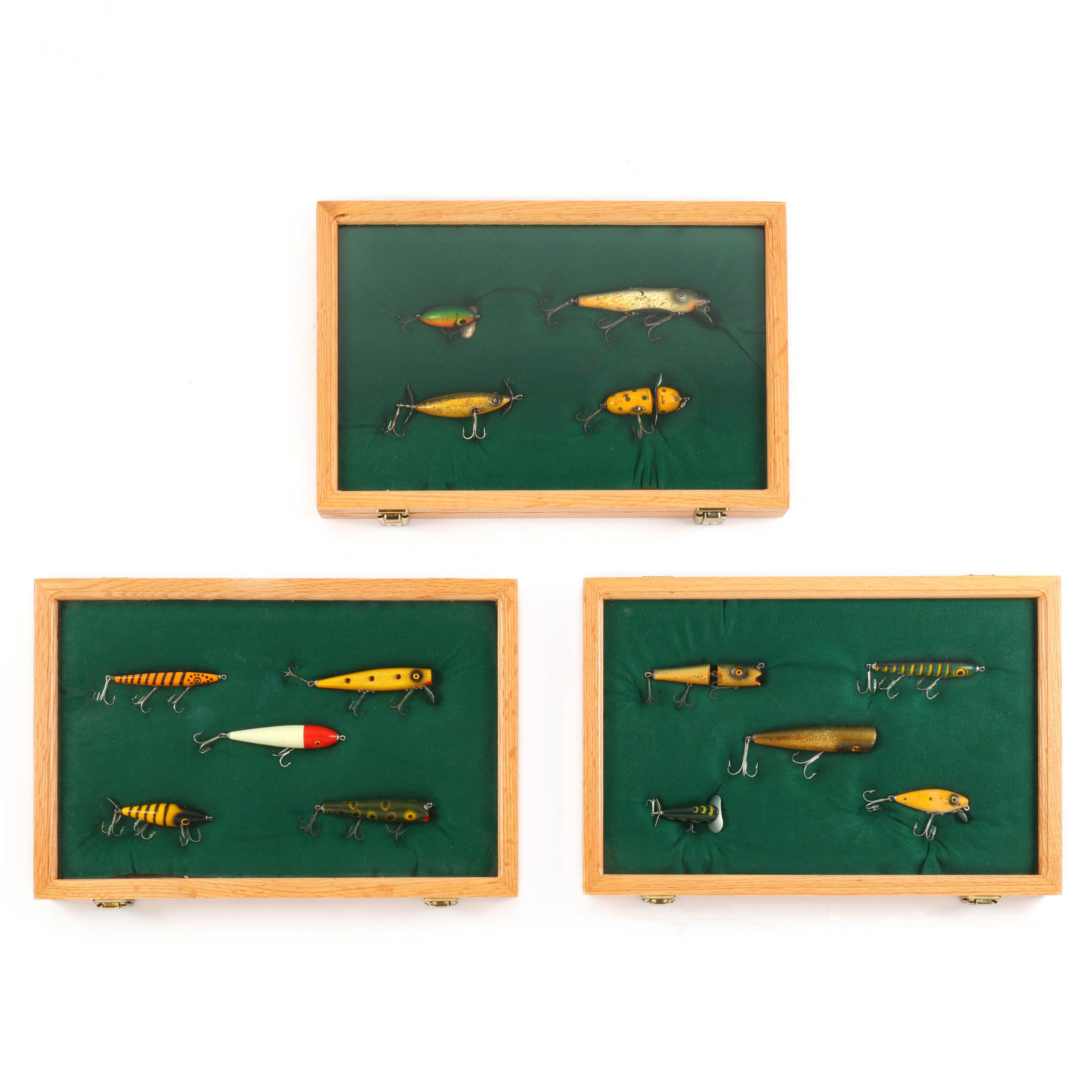 Vintage Fishing Lure Collection in Shadow Boxes (Lot 1270 - The