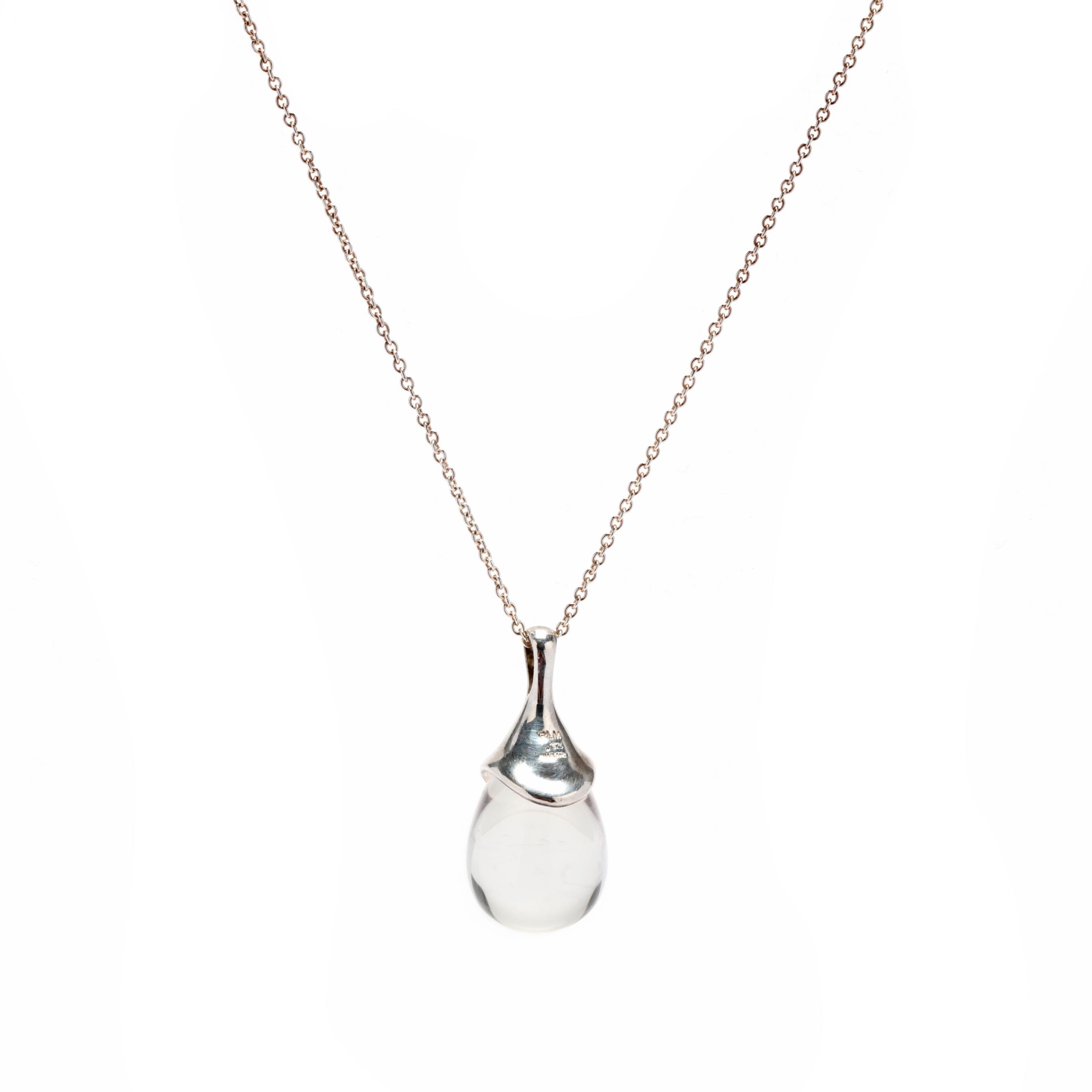 Rock Crystal Quartz Pendant by Robert Lee Morris and Sterling
