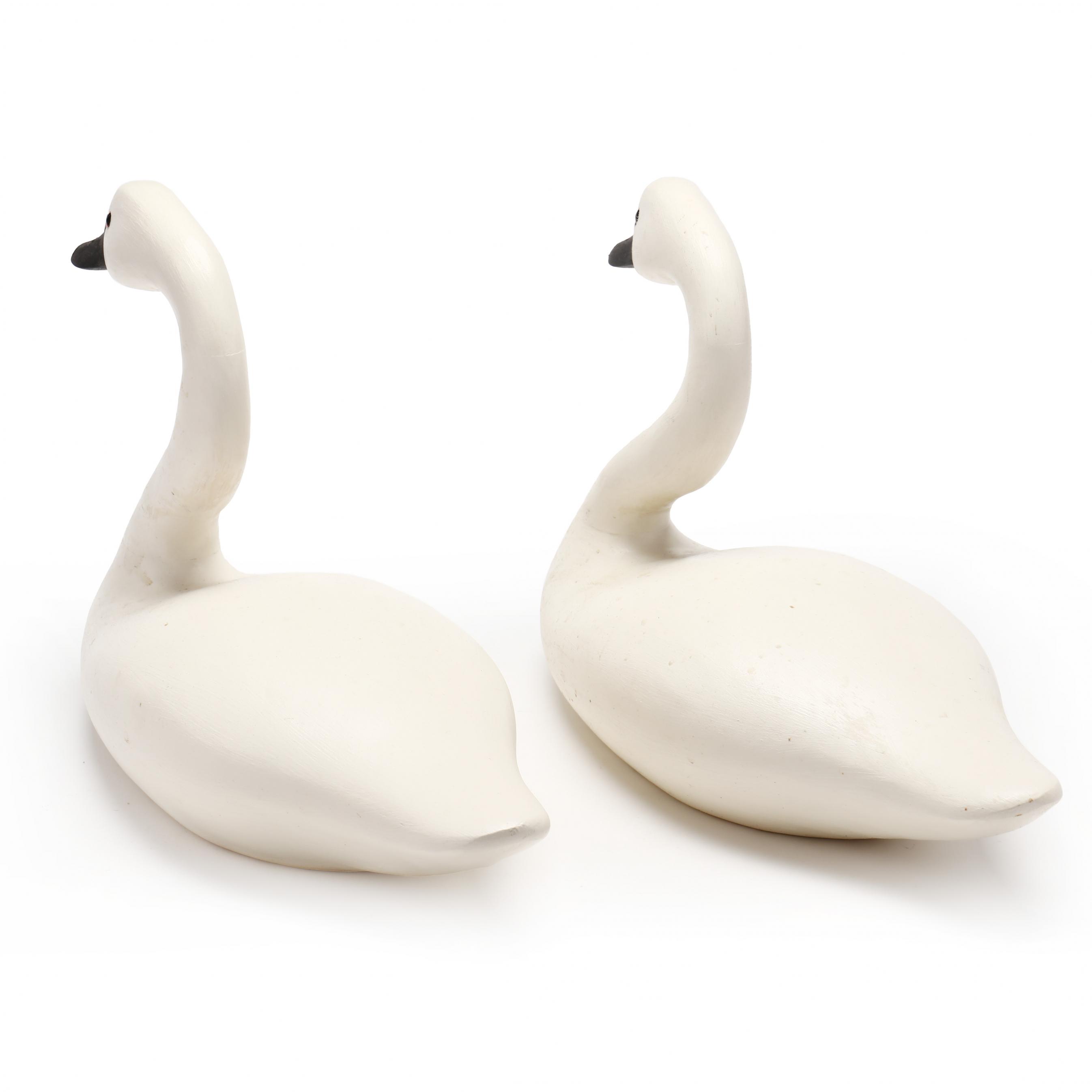 Pair of Wildfowler Swan Miniatures (Lot 1246 - The Winter Decoy