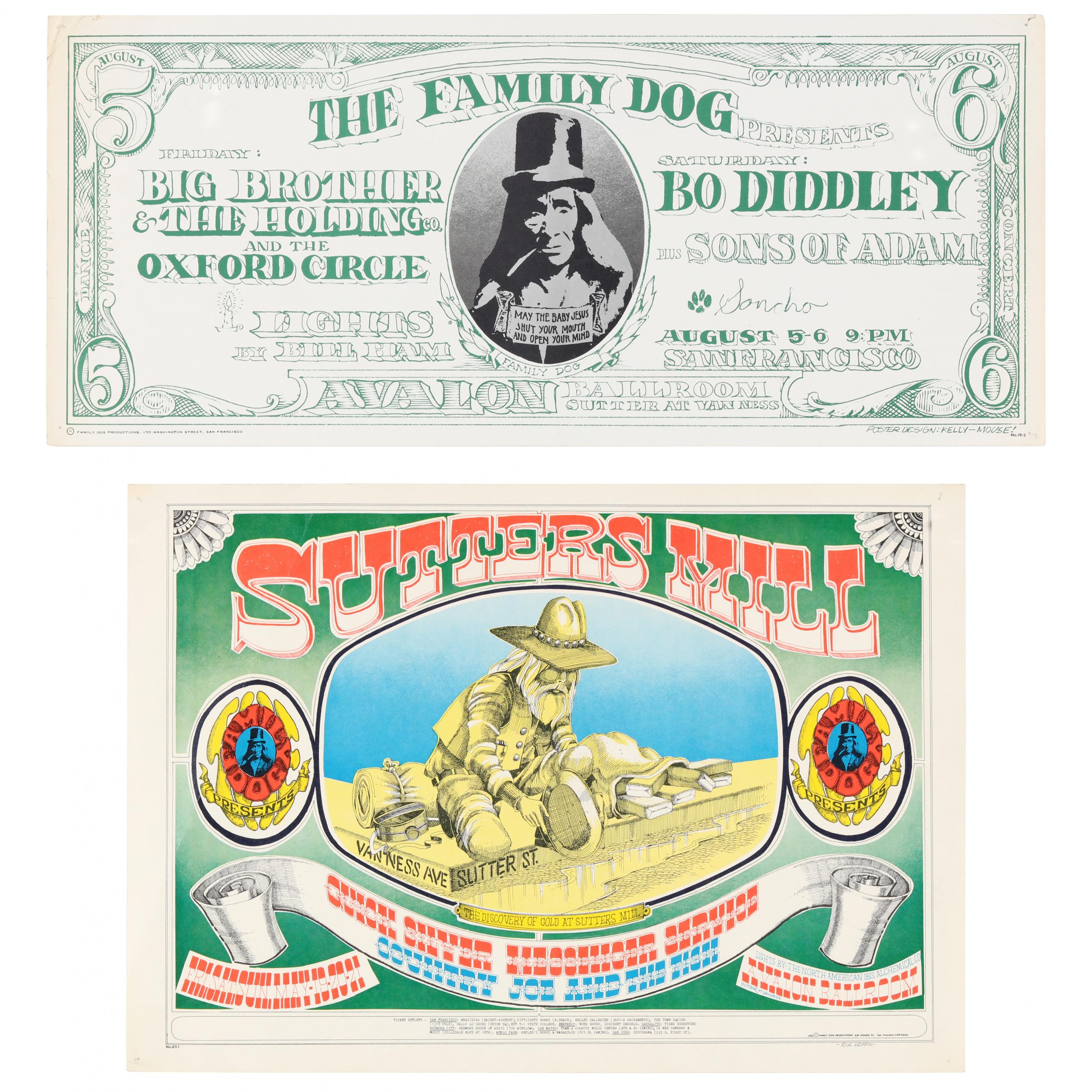 Two Family Dog Posters, Avalon Ballroom (1966, FD-19 and 1967, FD