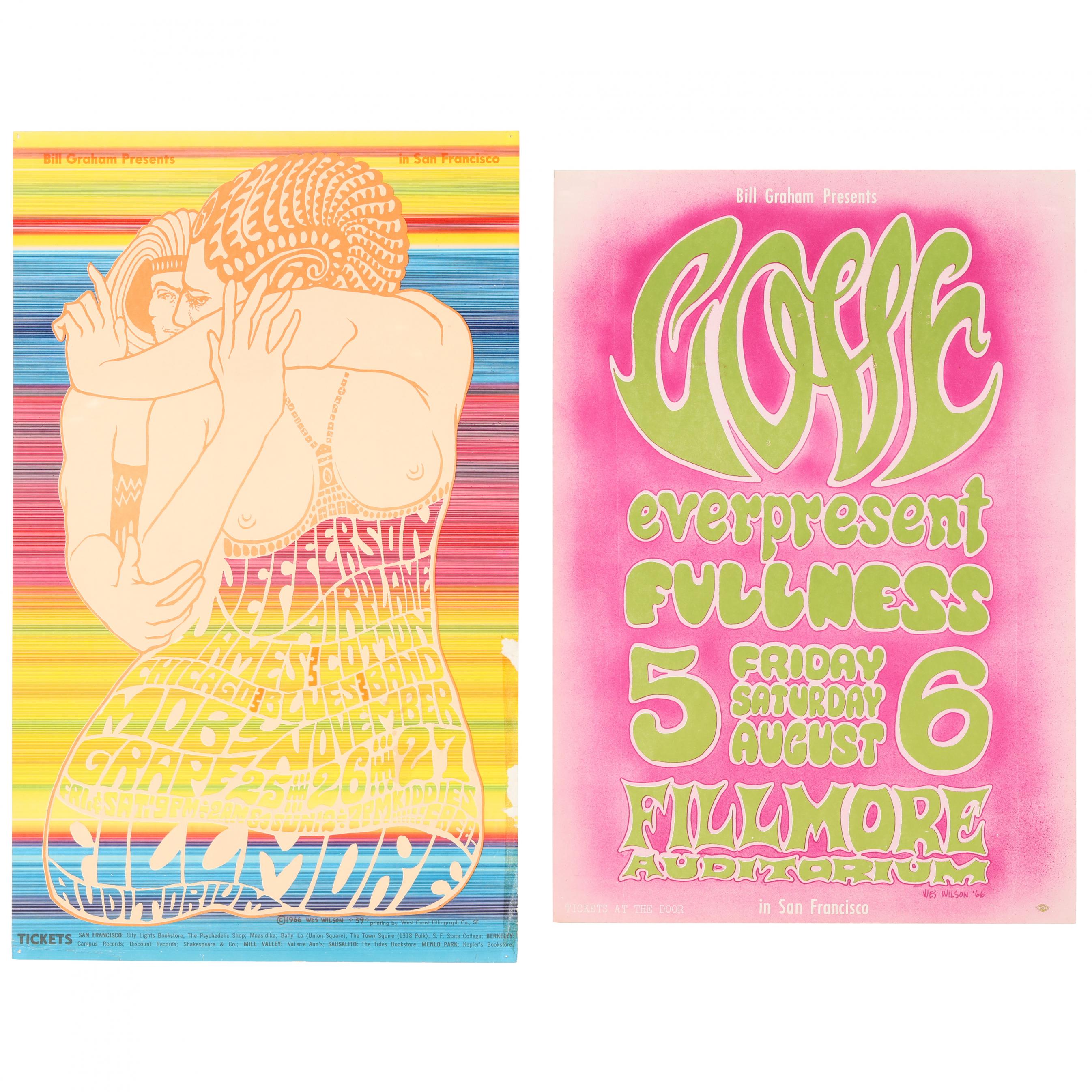 Two Wes Wilson Designed Posters, Bill Graham (1966, BG-21 and BG