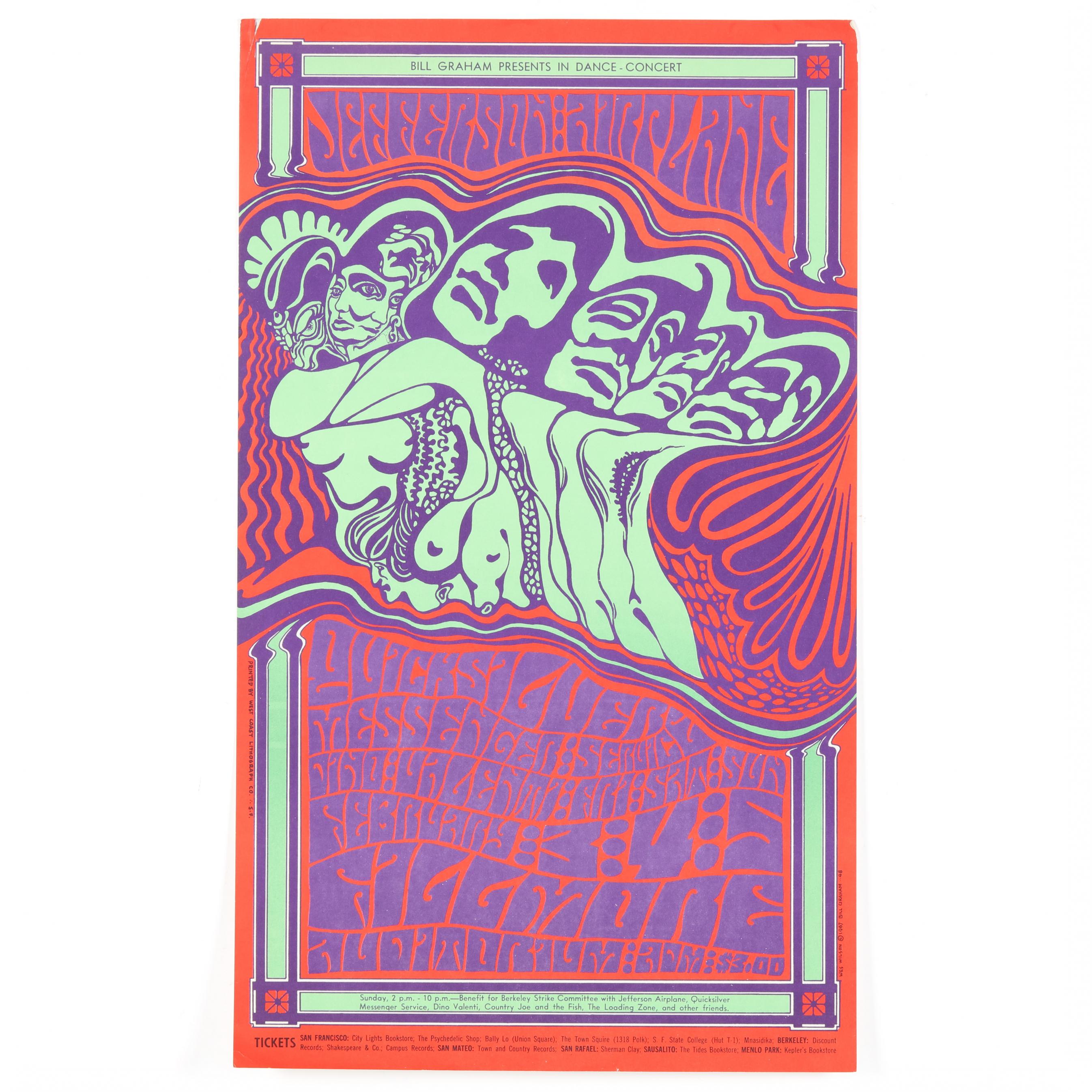 Two Jefferson Airplane Posters, Wes Wilson Designed (1967, BG-48