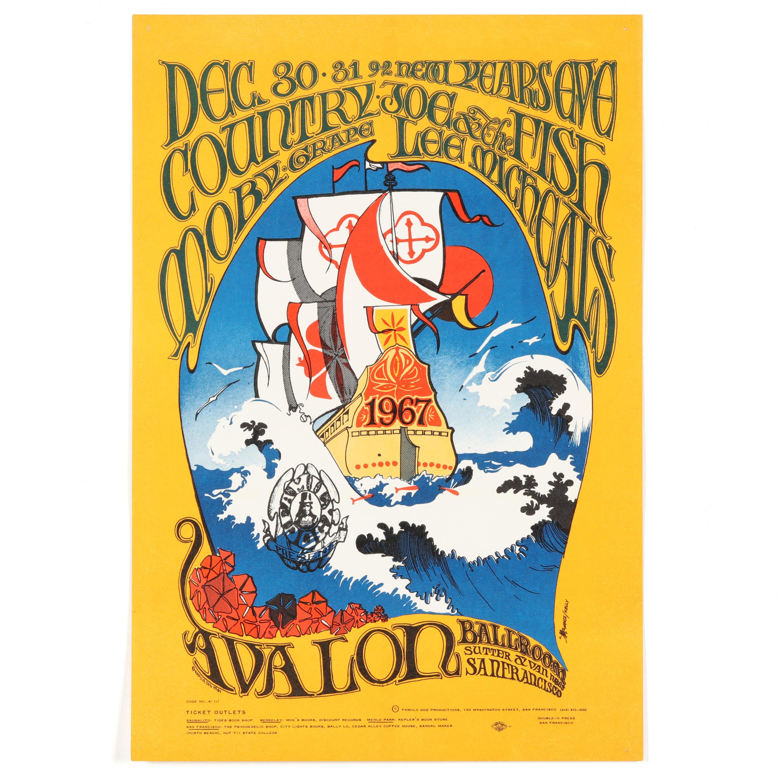 Four Family Dog Concert Posters (1966-67, FD-41, FD-59, FD