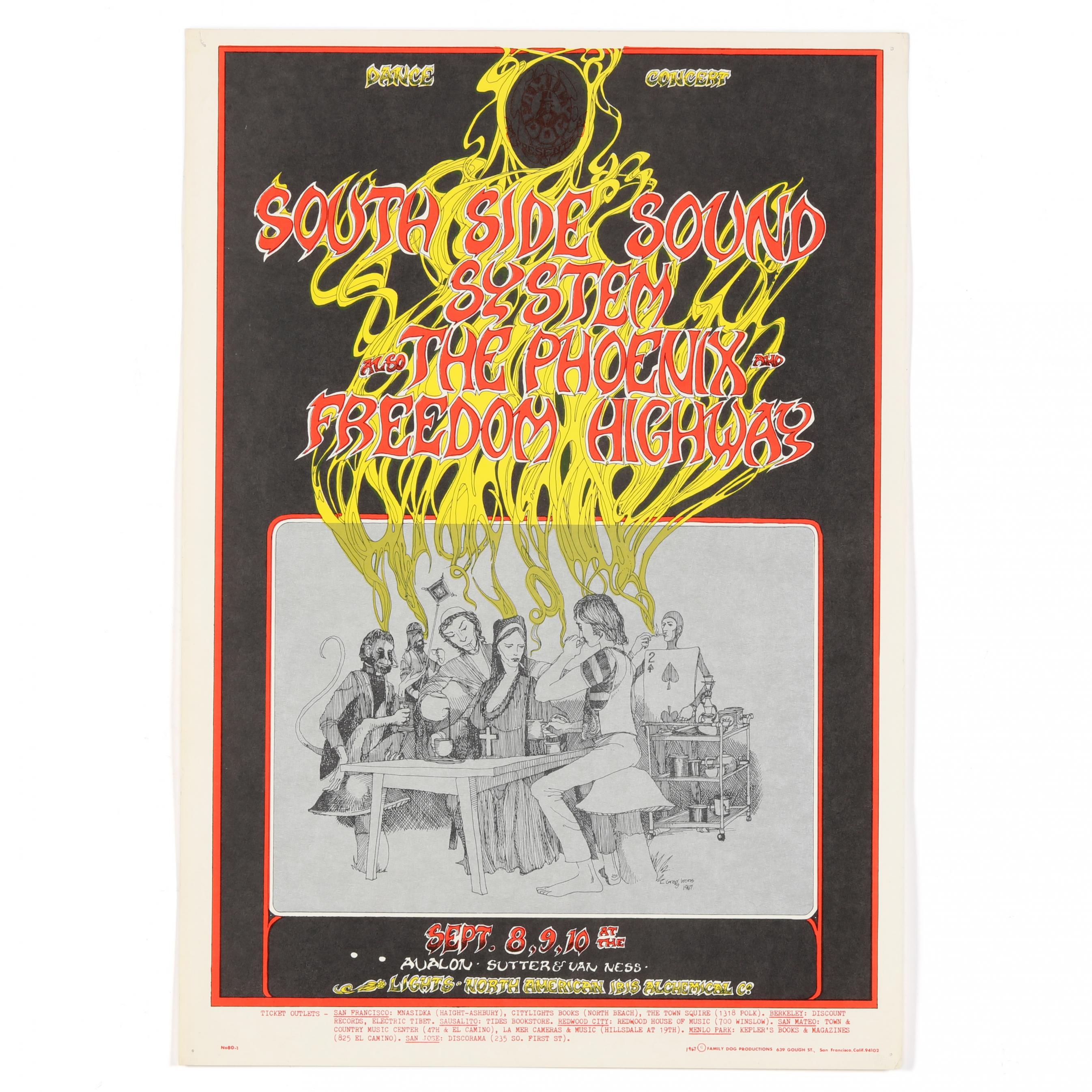 Four Family Dog Concert Posters (FD-7, FD-76, FD-80, and FDD-14