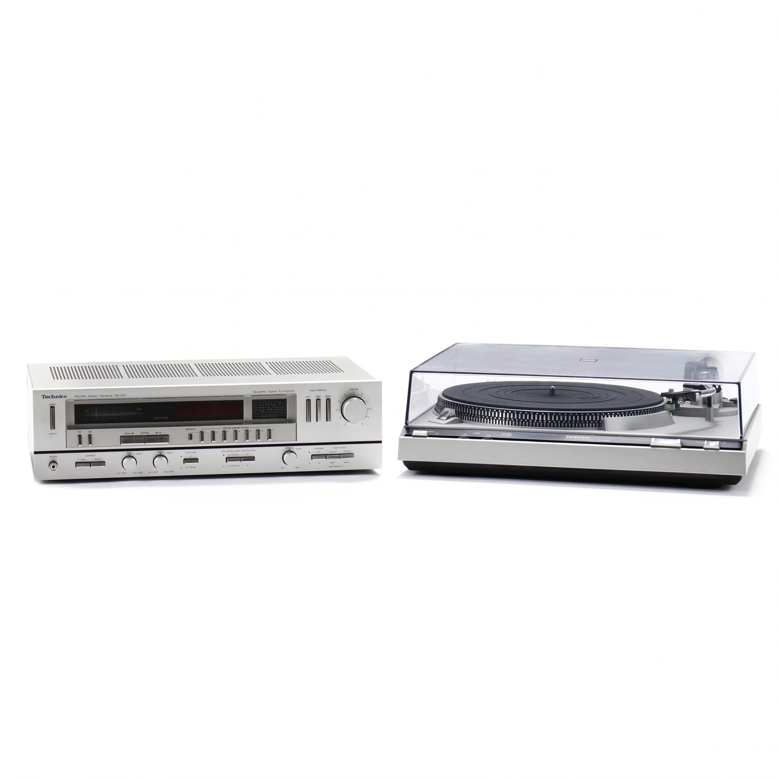 Technics, SL-3200 Turntable and SA-222 FM/AM Stereo Receiver (Lot
