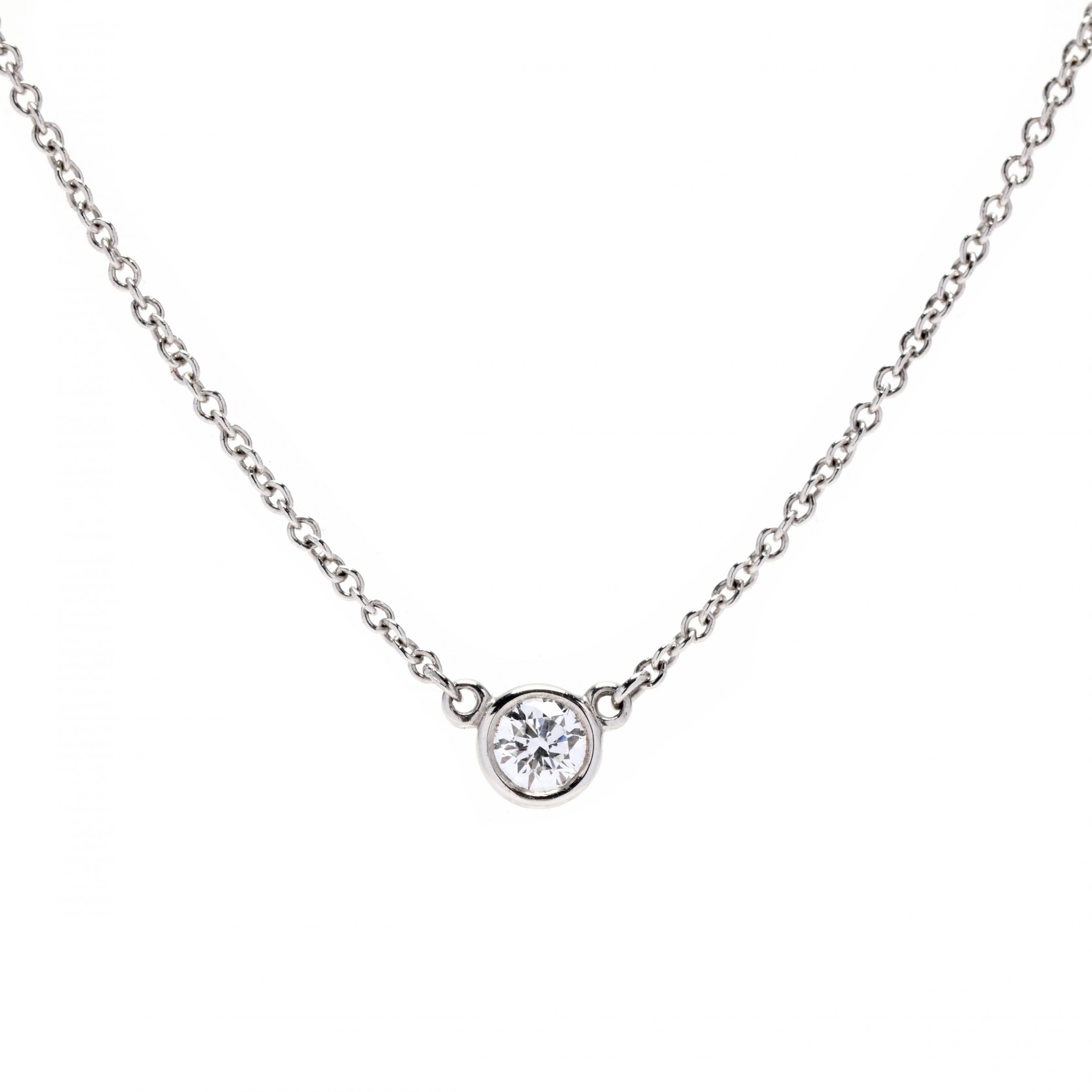 Platinum and Diamond Diamonds by the Yard Necklace Elsa Peretti for Tiffany Co. Lot 1025 Estate Jewelry Sterling Silver Luxury AccessoriesMar 17 2022 9 00am