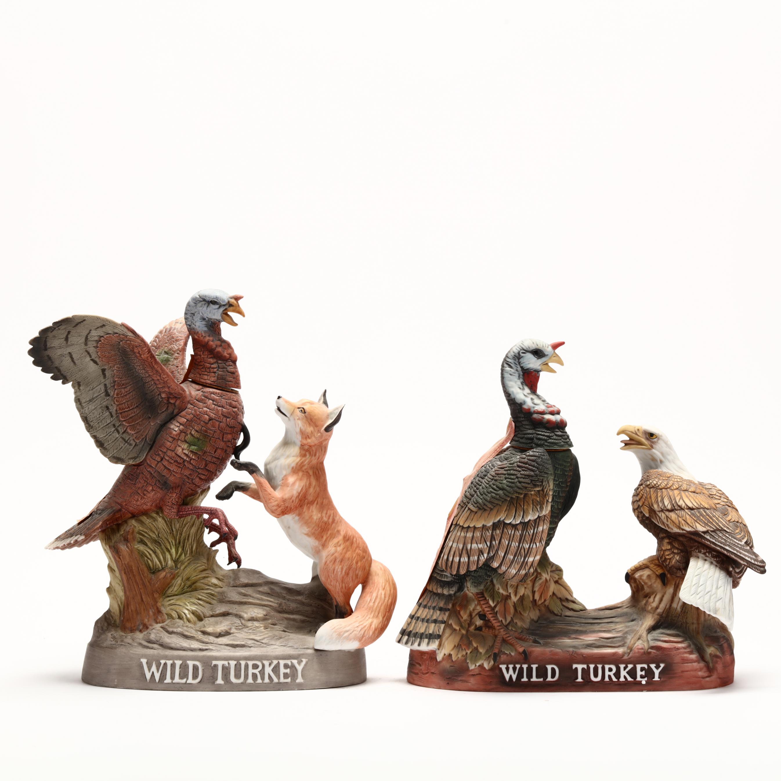 Wild Turkey Bourbon Whiskey in Porcelain Decanters (Lot 3082